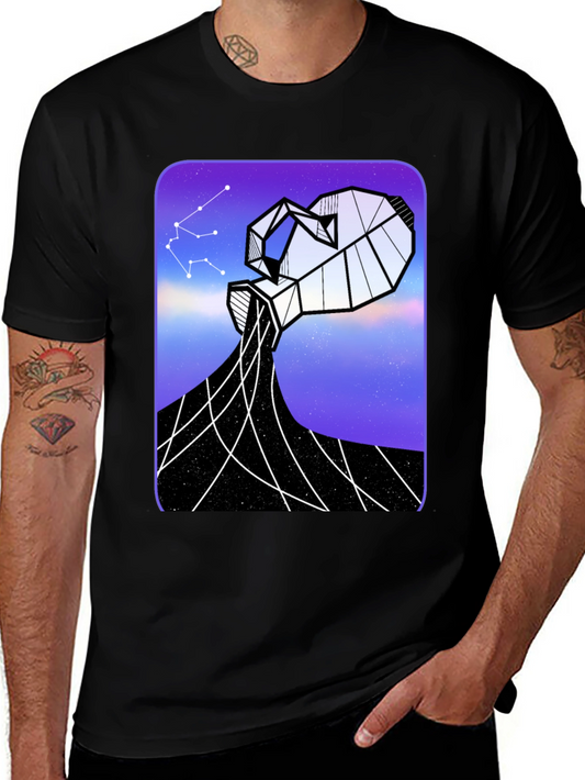 Aquarius Constellation Graphic Tee - Black