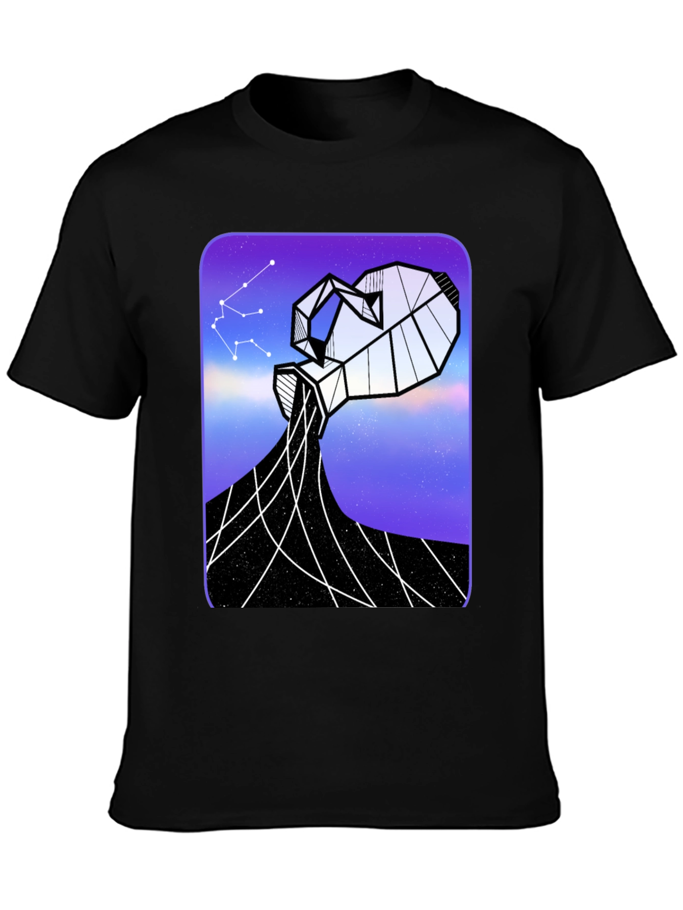 Aquarius Constellation Graphic Tee - Black