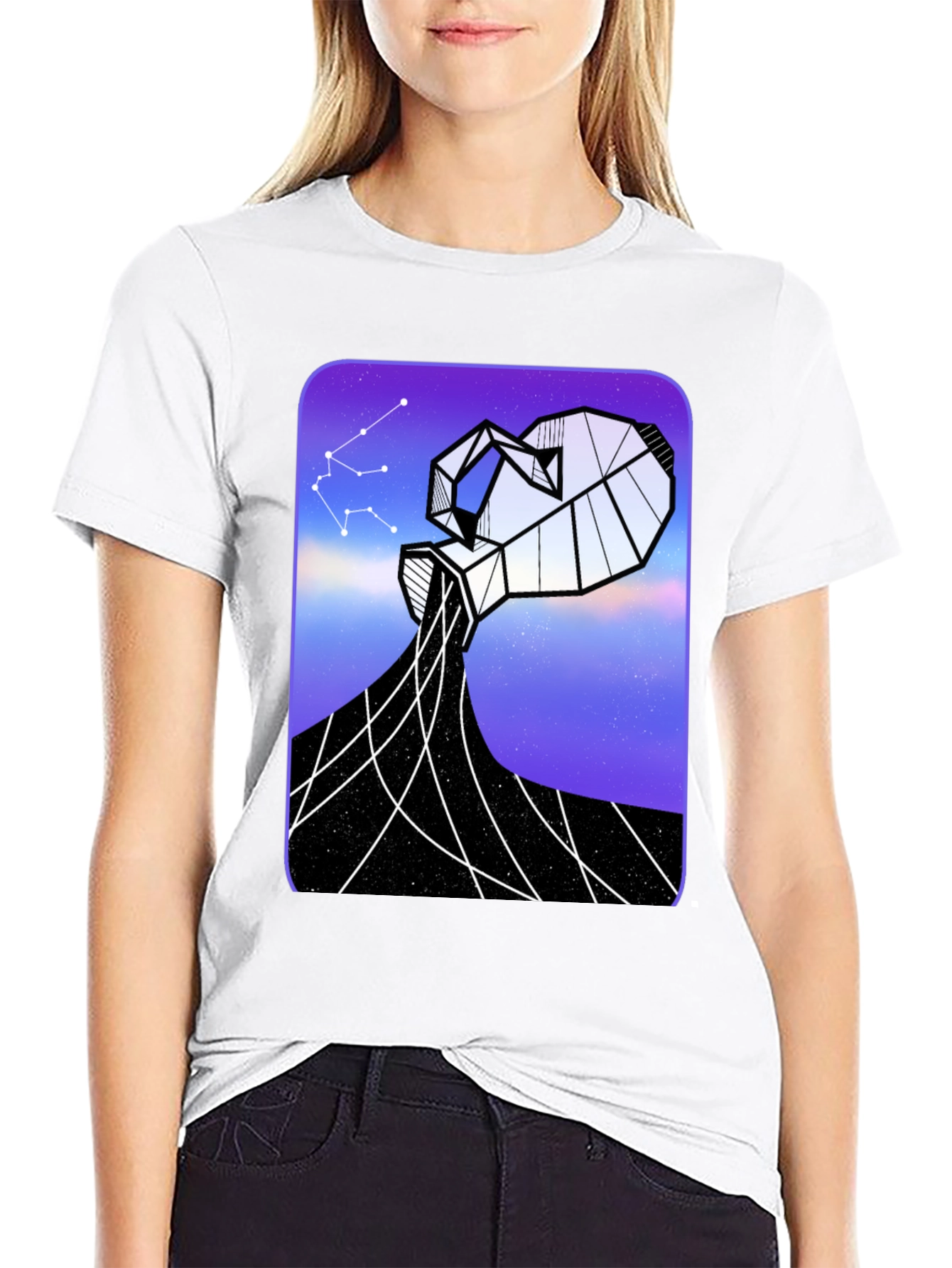 Aquarius Constellation Graphic Tee - Black