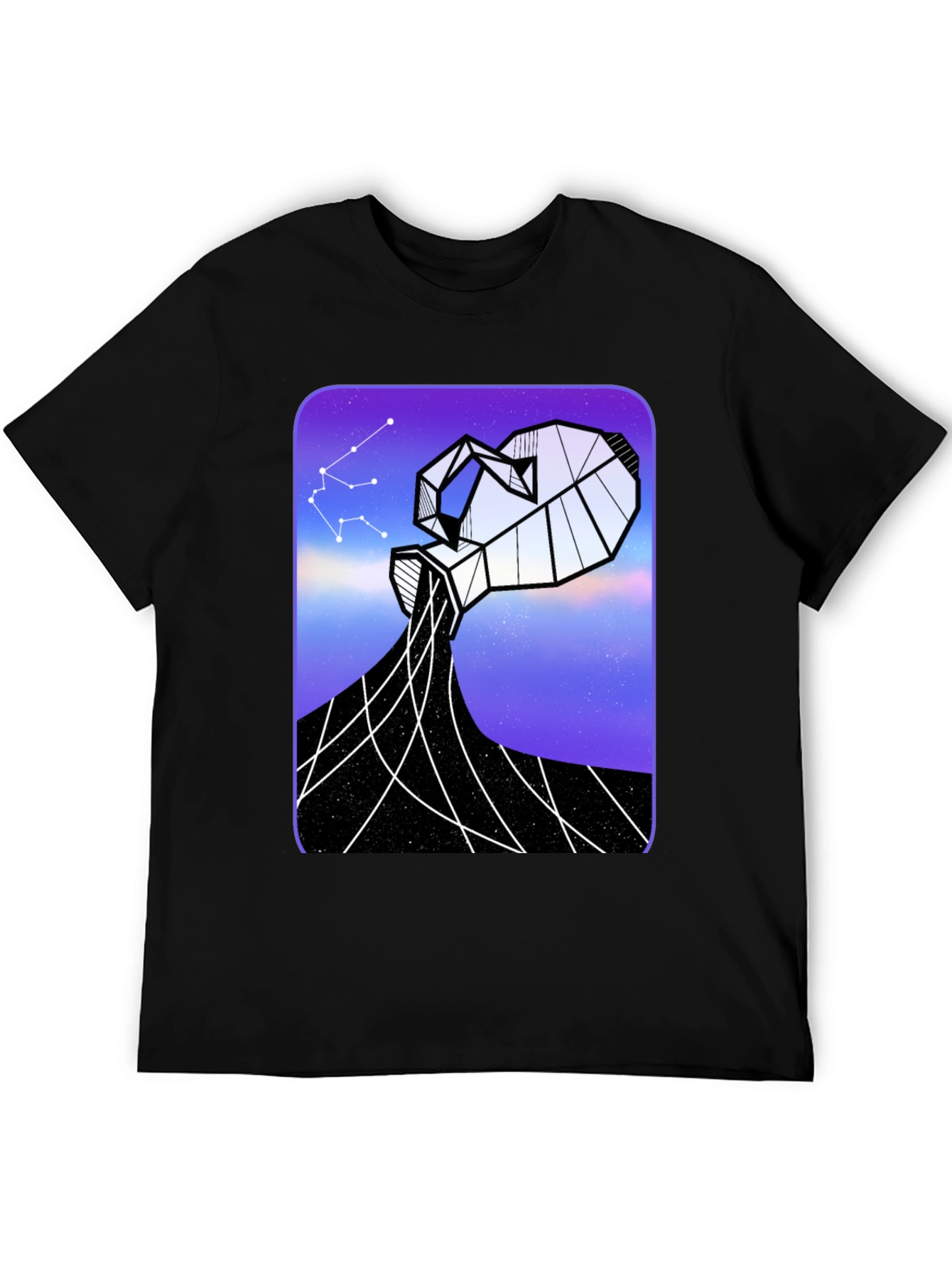 Aquarius Constellation Graphic Tee - Black