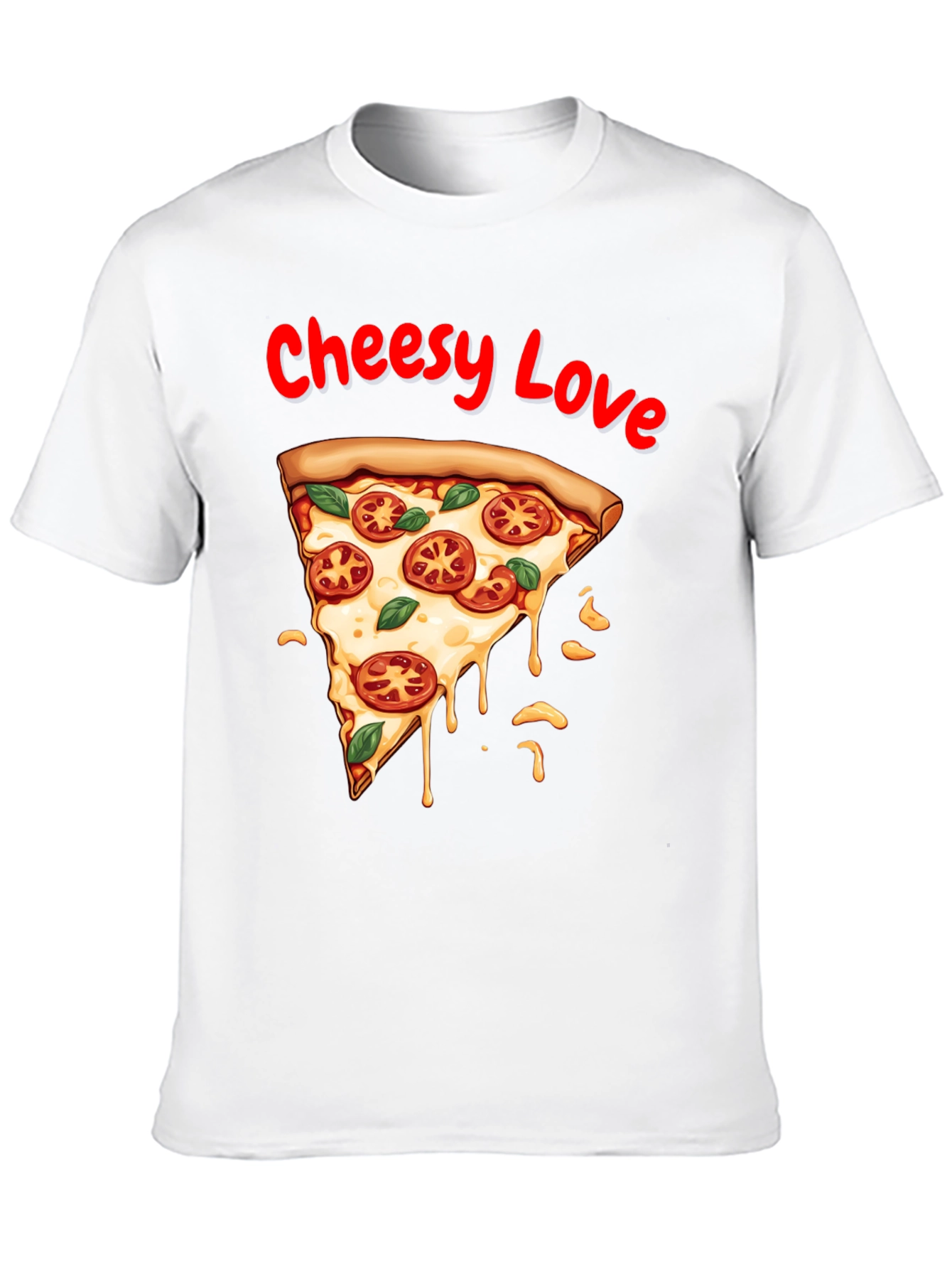 Cheesy Love Pizza Graphic T-Shirt
