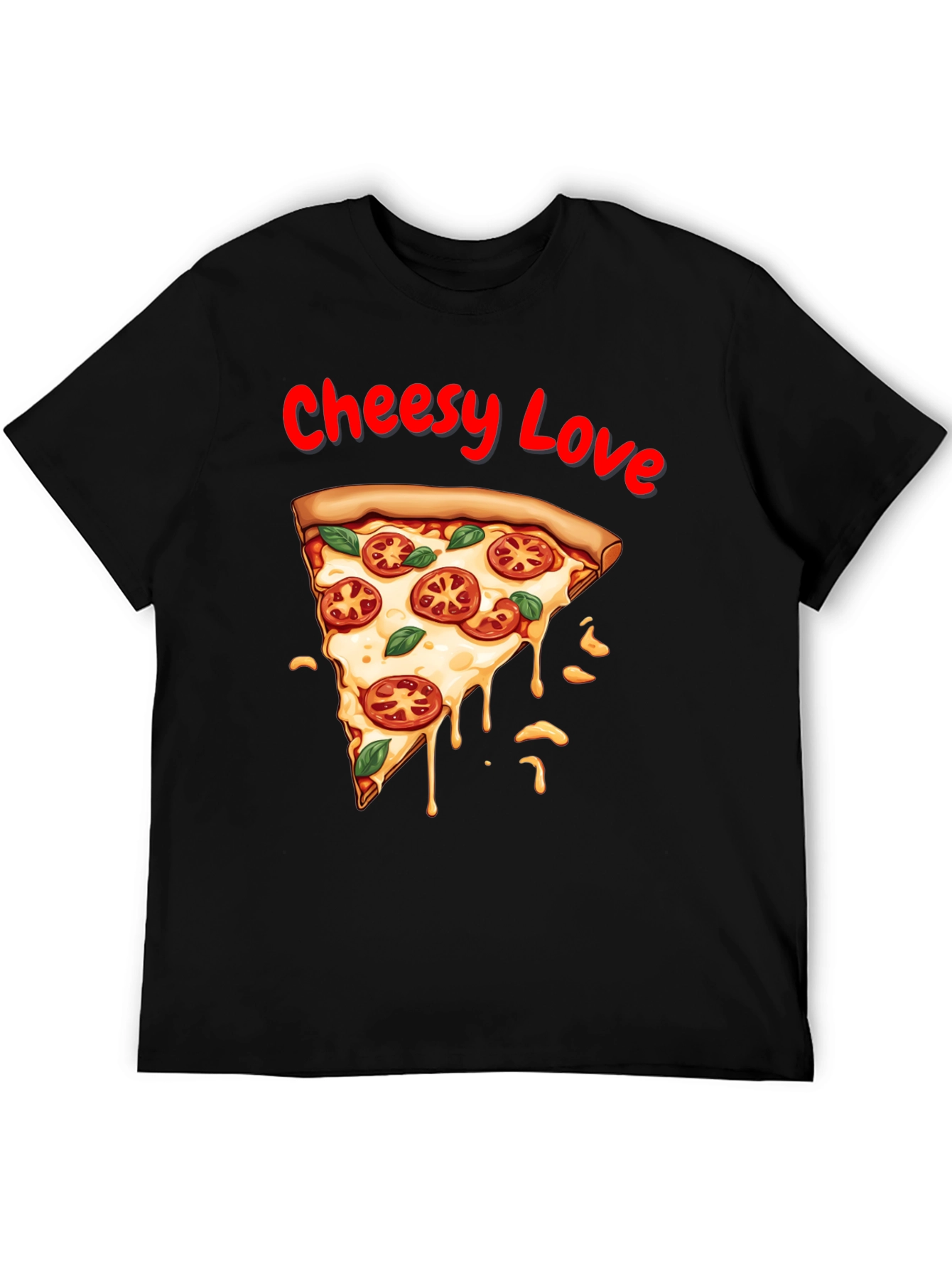 Cheesy Love Pizza Graphic T-Shirt
