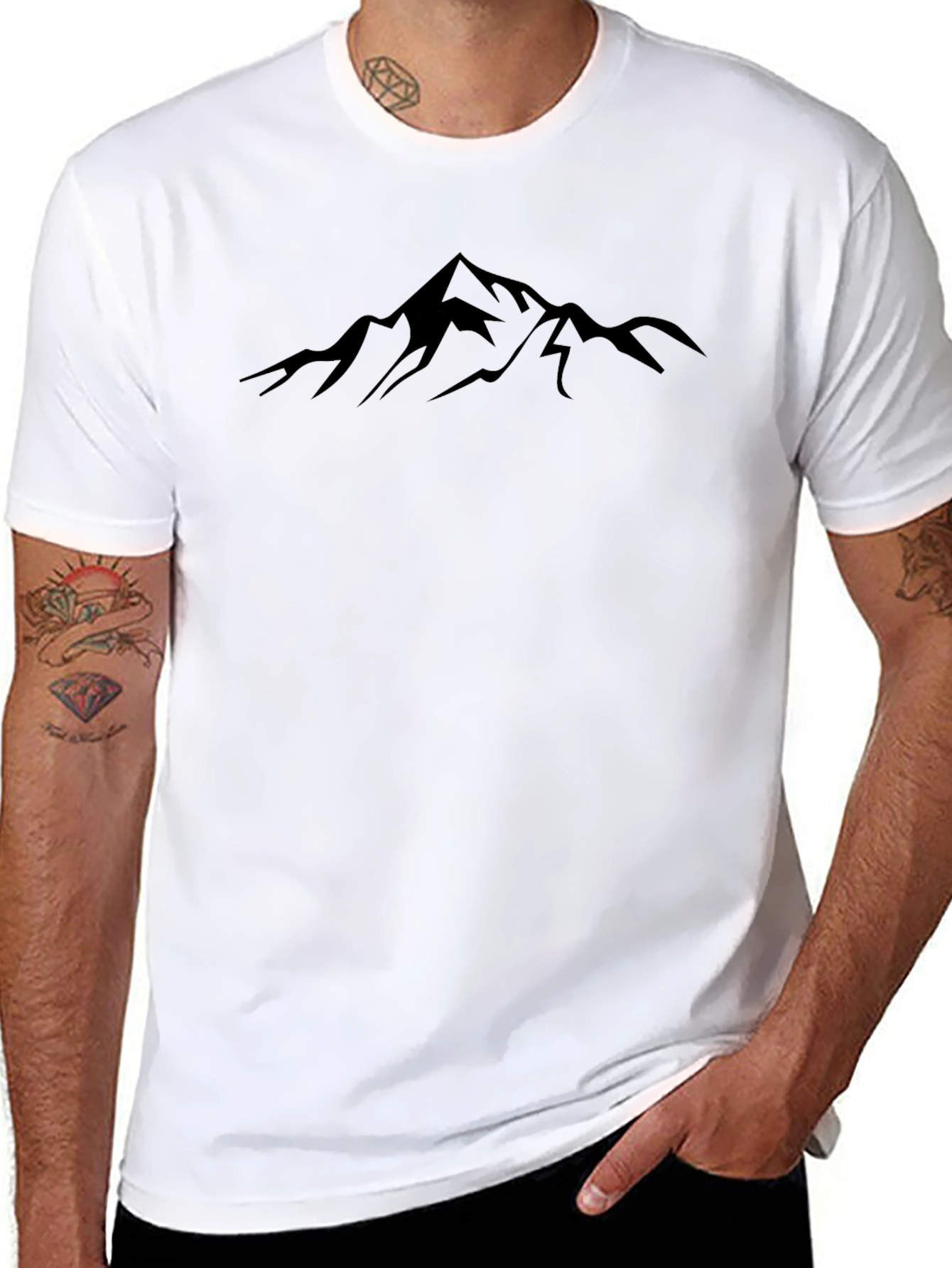 Mountain Silhouette Graphic Tee - Black