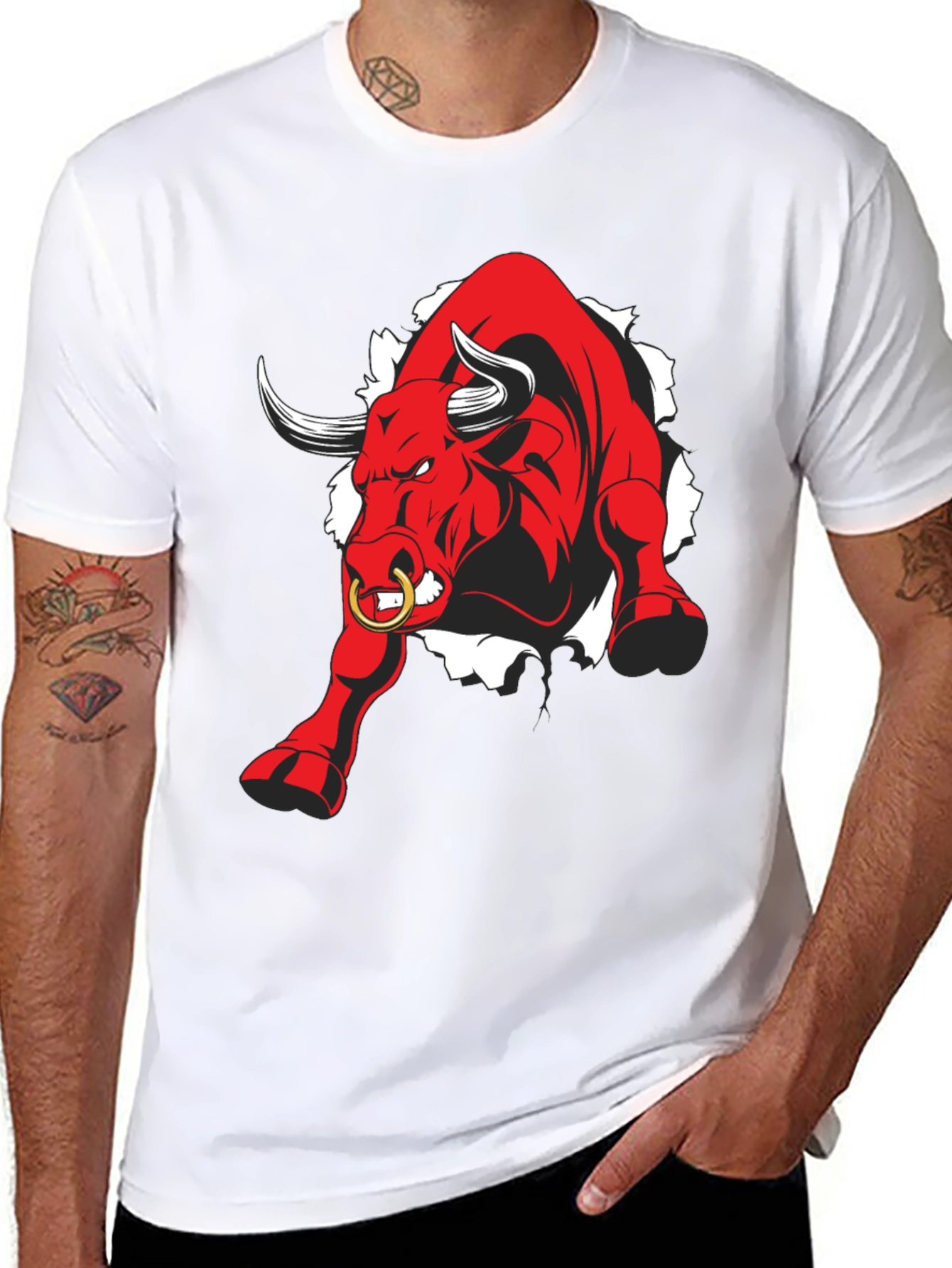 Raging Bull Graphic Tee - Black Cotton T-Shirt