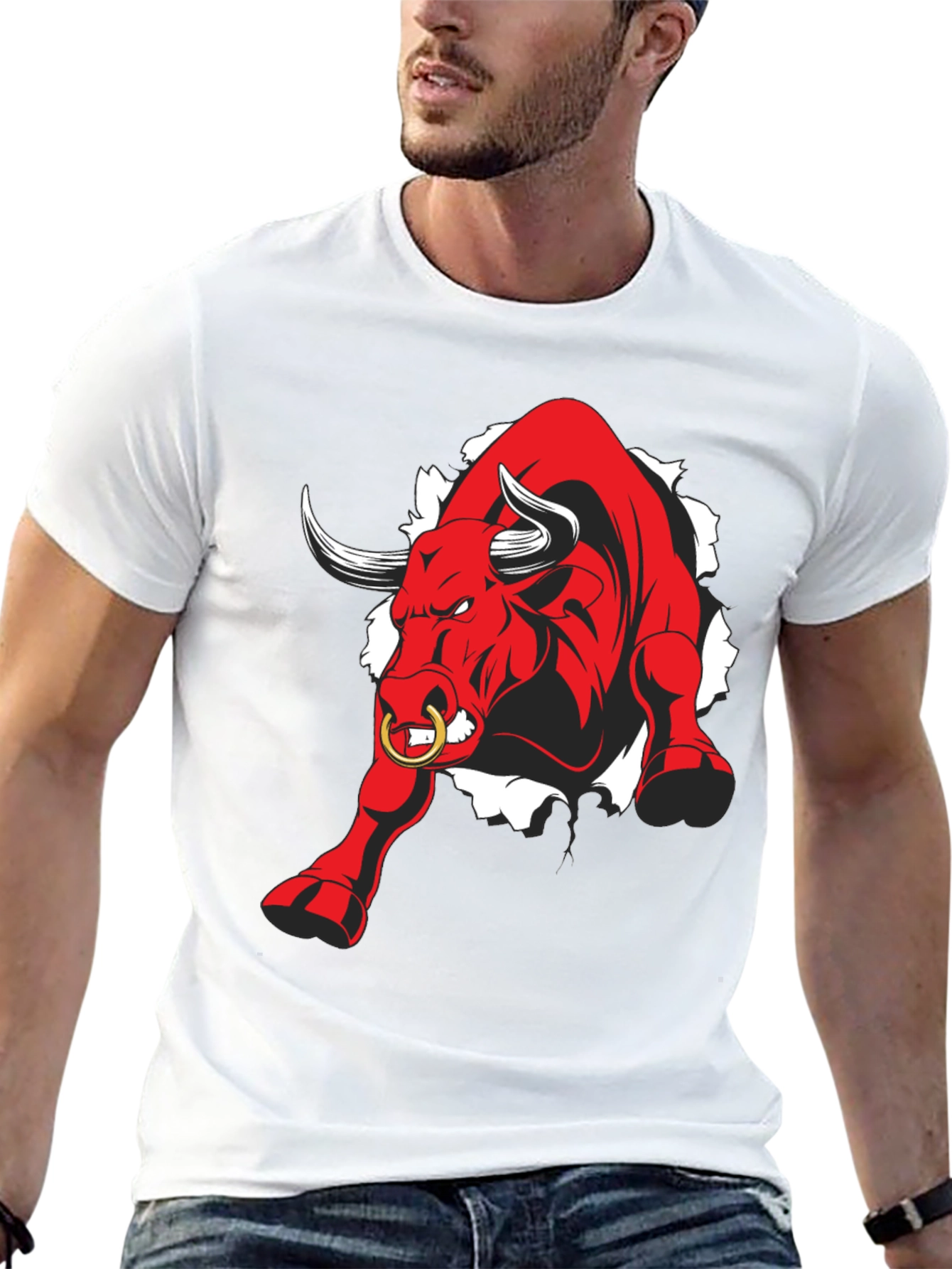 Raging Bull Graphic Tee - Black Cotton T-Shirt