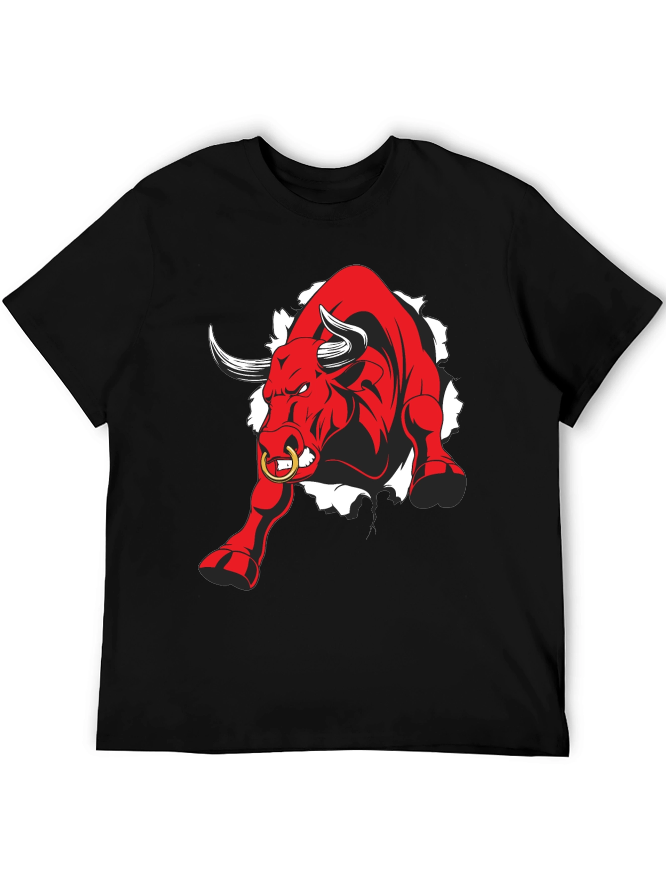 Raging Bull Graphic Tee - Black Cotton T-Shirt