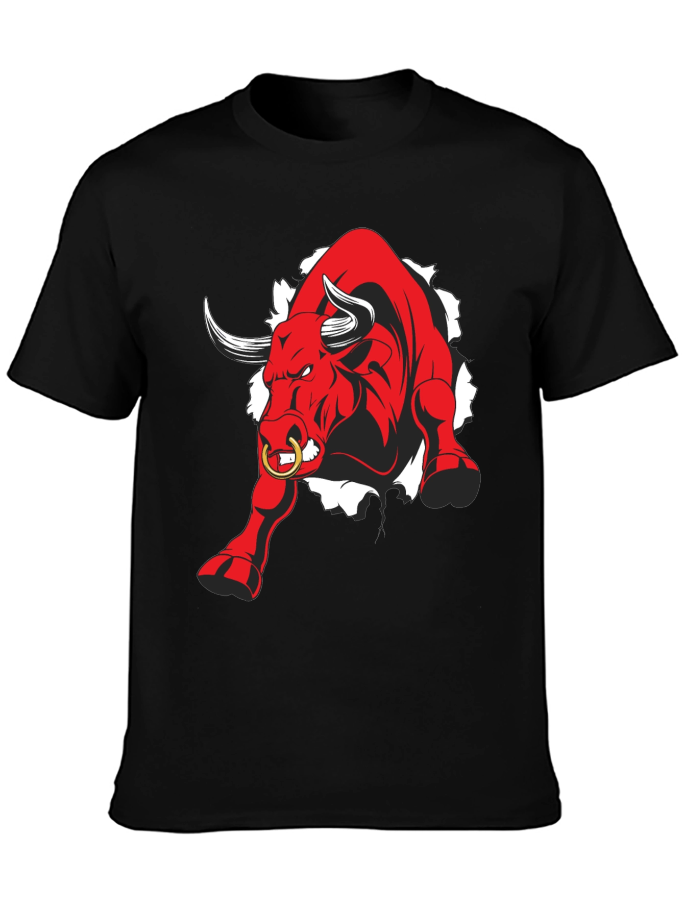 Raging Bull Graphic Tee - Black Cotton T-Shirt