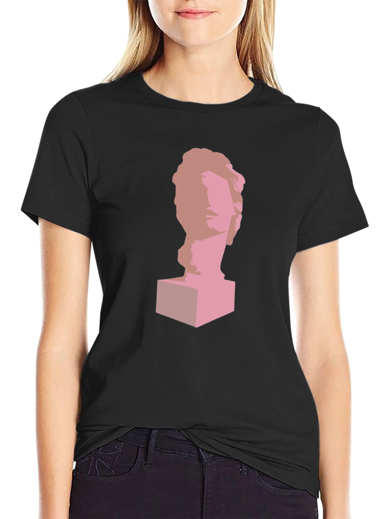 Statue Head Graphic Print T-Shirt