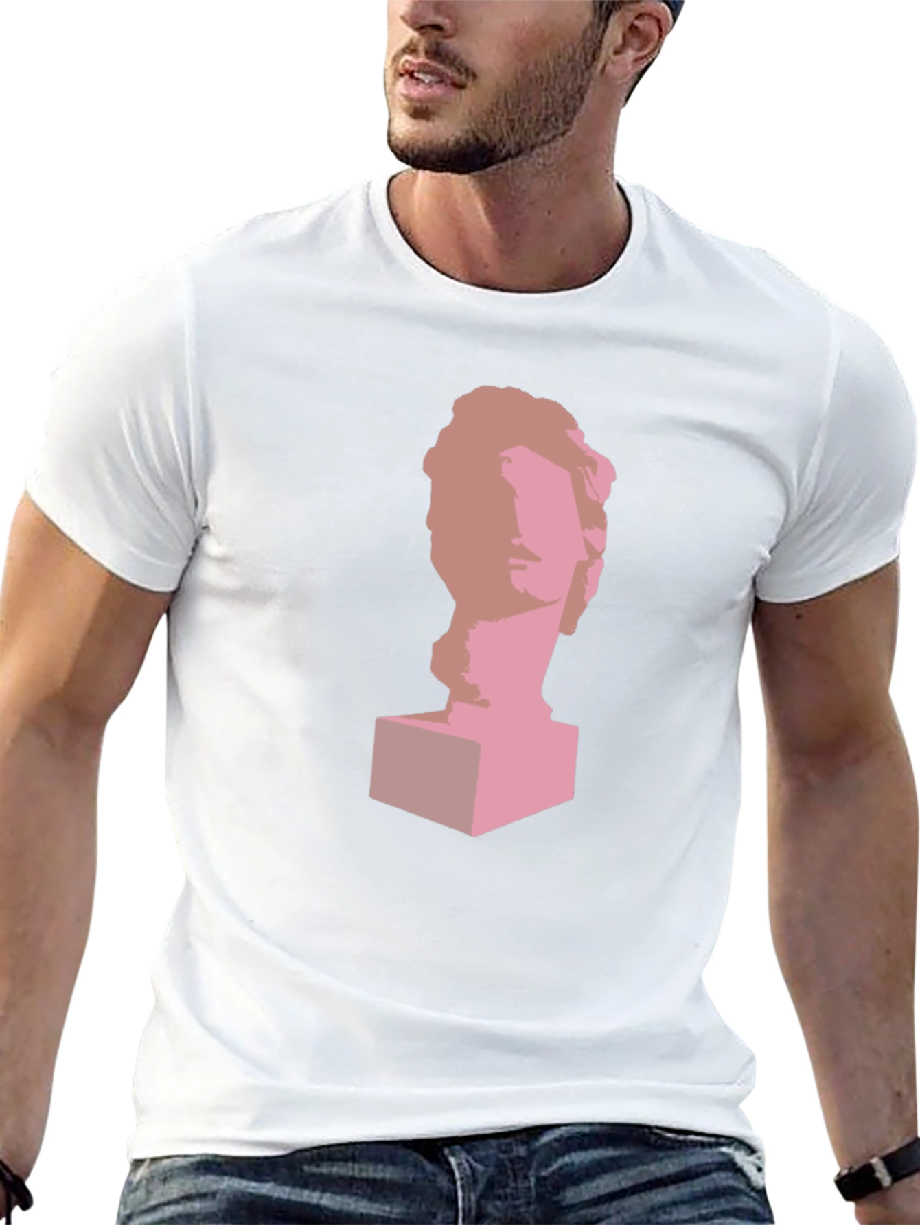 Statue Head Graphic Print T-Shirt