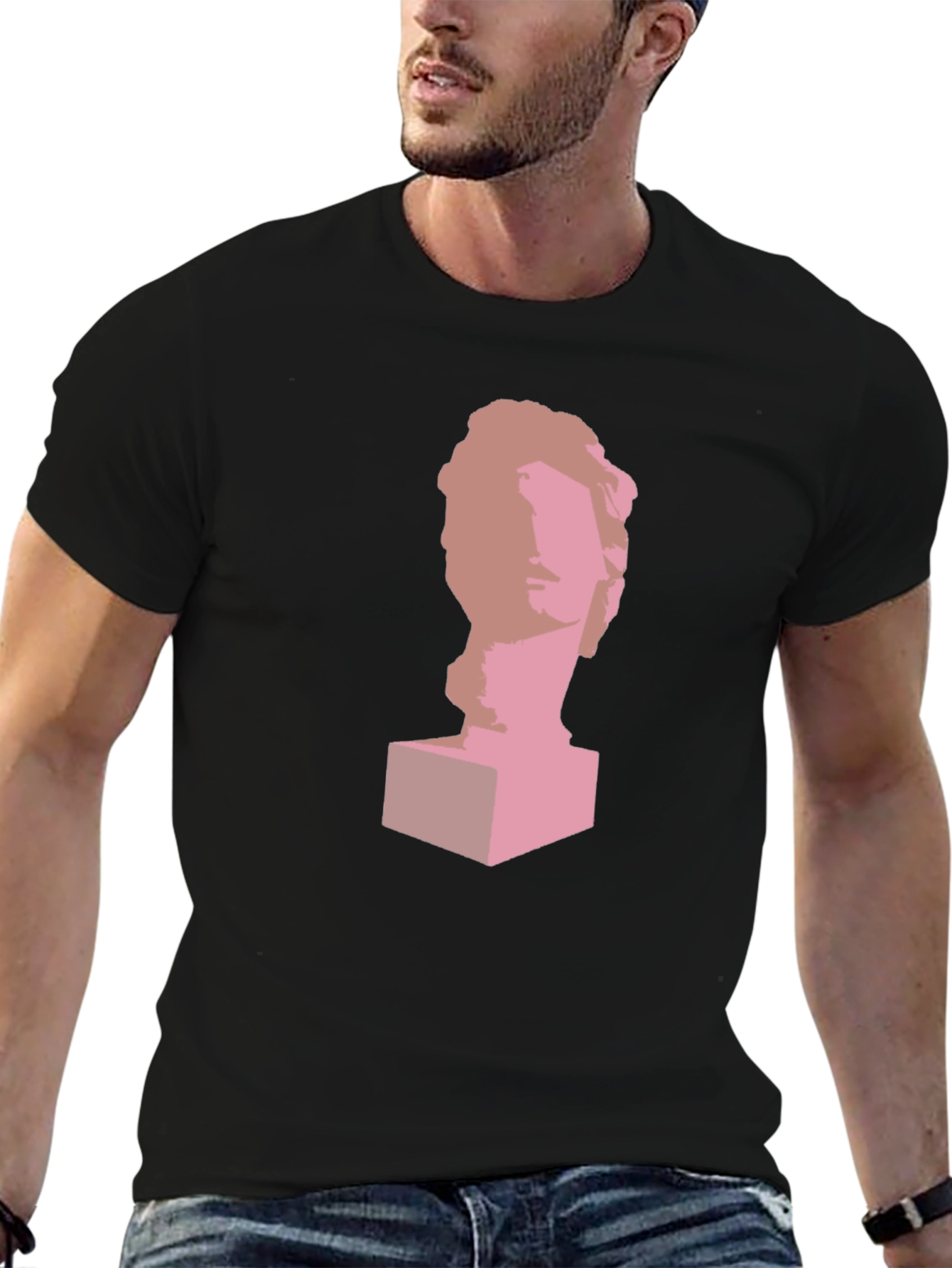 Statue Head Graphic Print T-Shirt