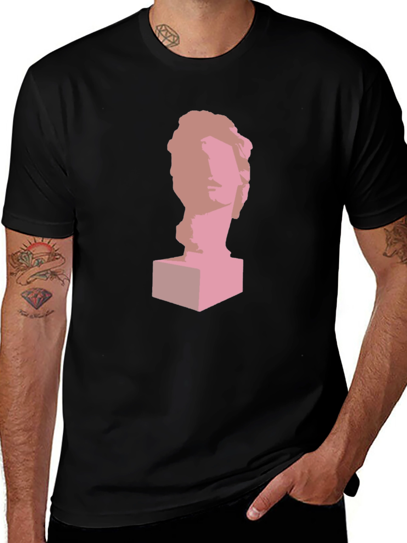 Statue Head Graphic Print T-Shirt