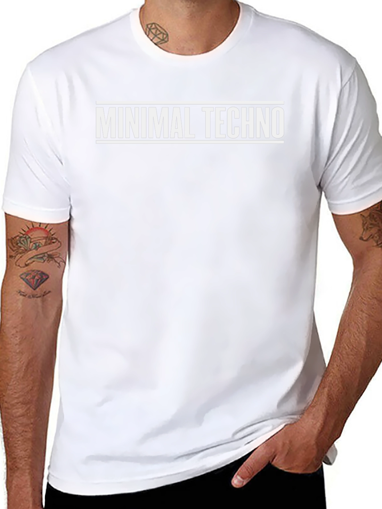 Minimal Techno Graphic Tee - Black Cotton T-Shirt