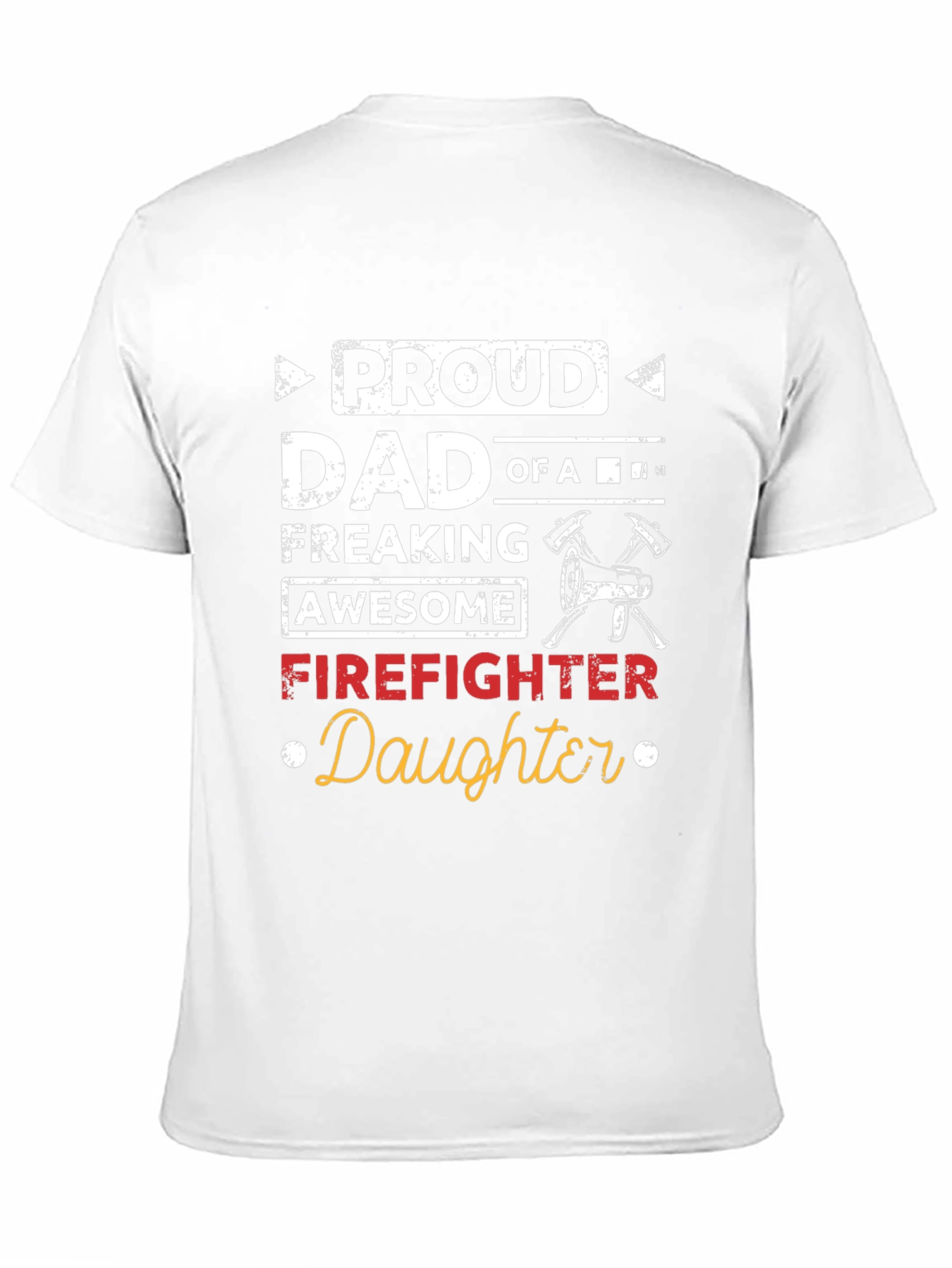 Proud Dad of a Firefighter Daughter Black T-Shirt