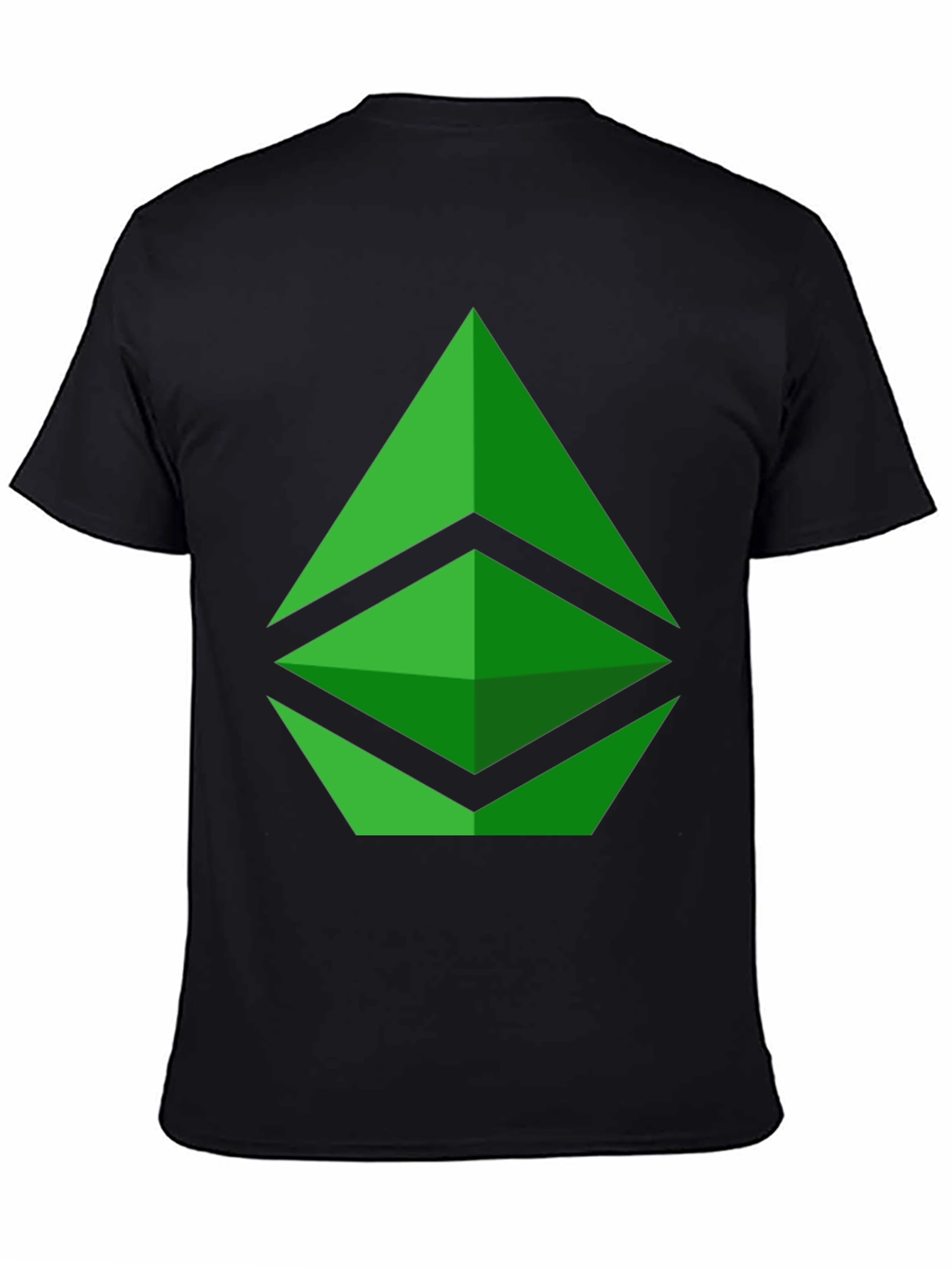 Green Crypto Logo Black T-Shirt