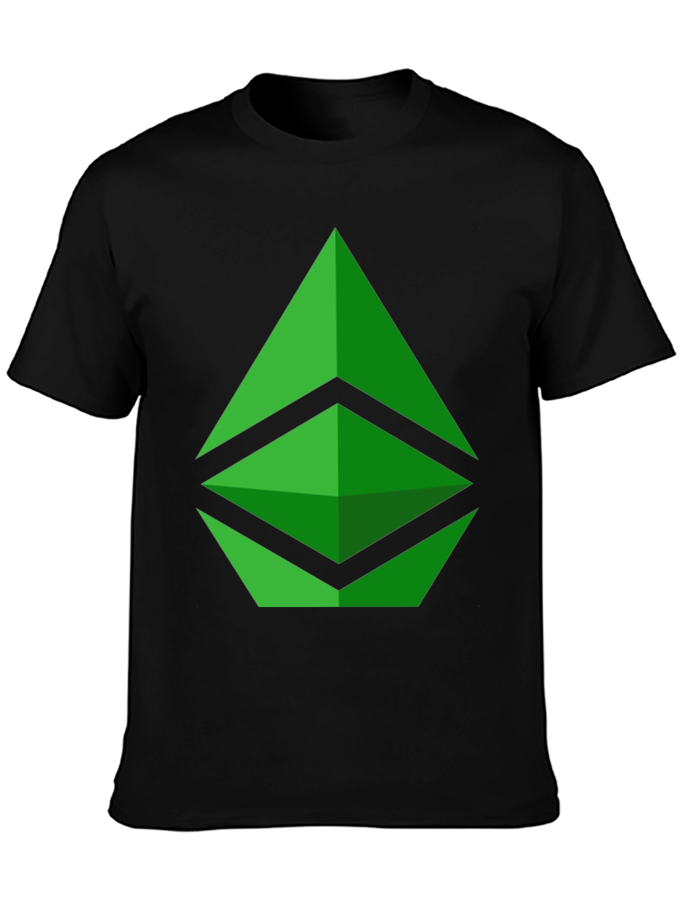 Green Crypto Logo Black T-Shirt