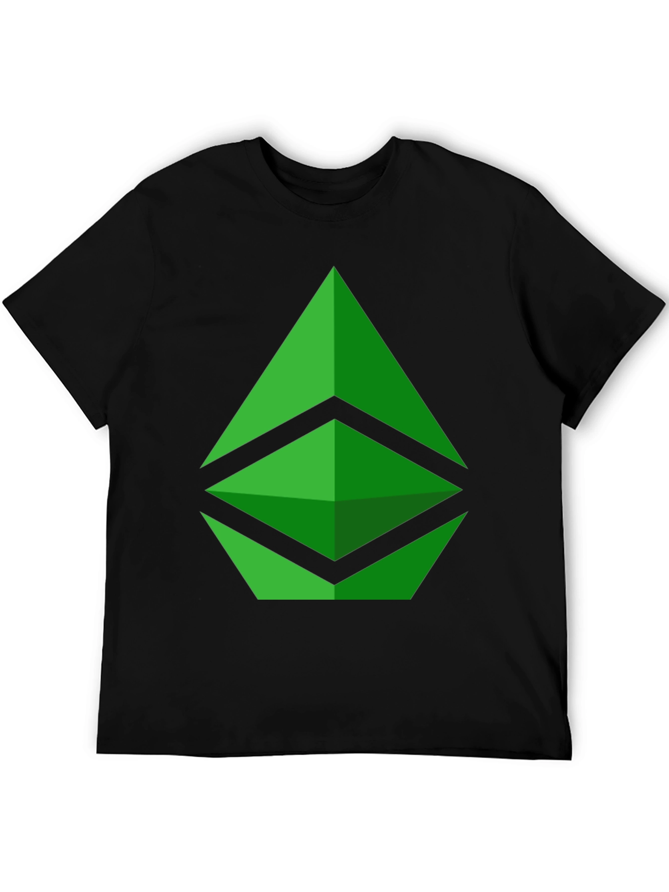 Green Crypto Logo Black T-Shirt