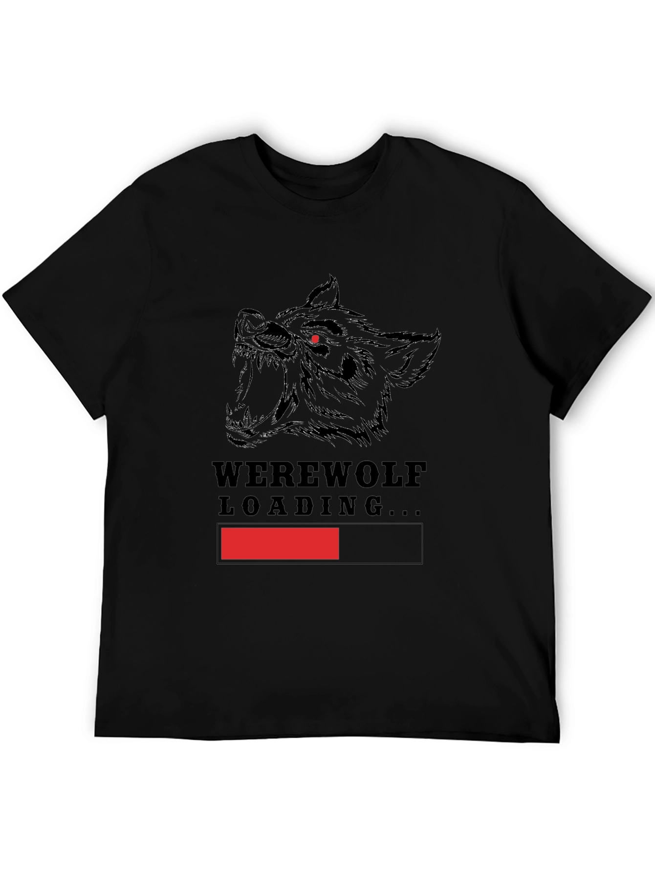 Werewolf Loading Graphic Print T-Shirt - Black