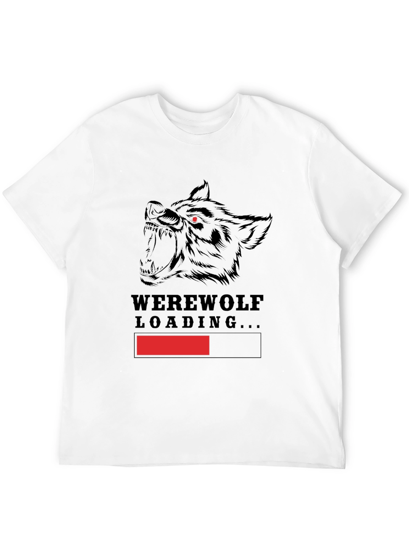 Werewolf Loading Graphic Print T-Shirt - Black