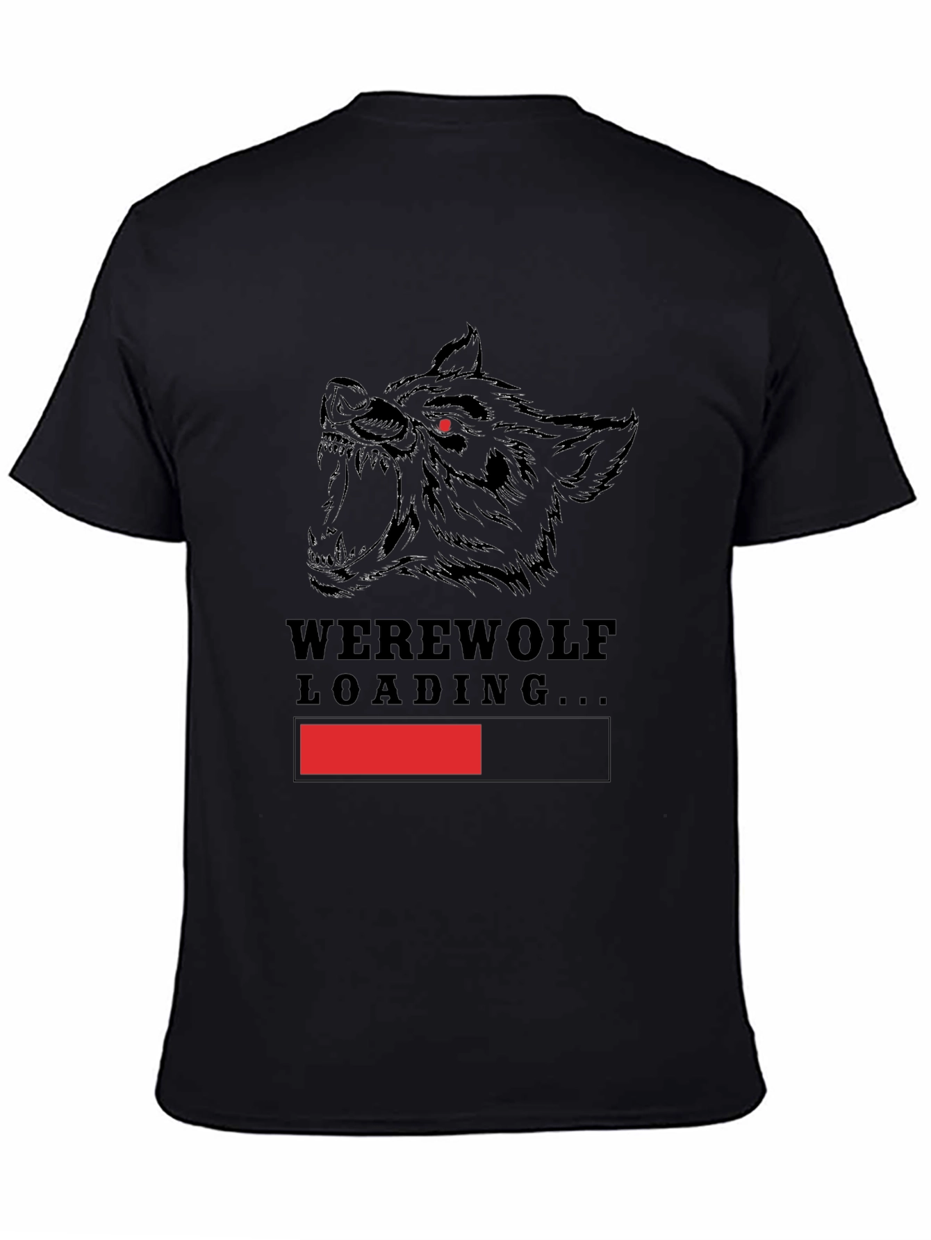 Werewolf Loading Graphic Print T-Shirt - Black