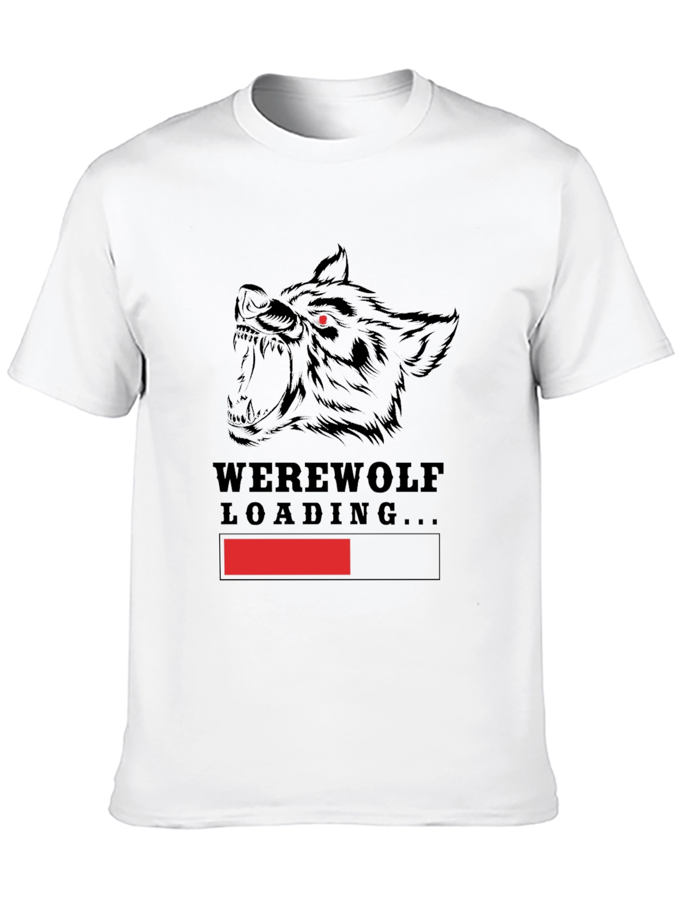 Werewolf Loading Graphic Print T-Shirt - Black