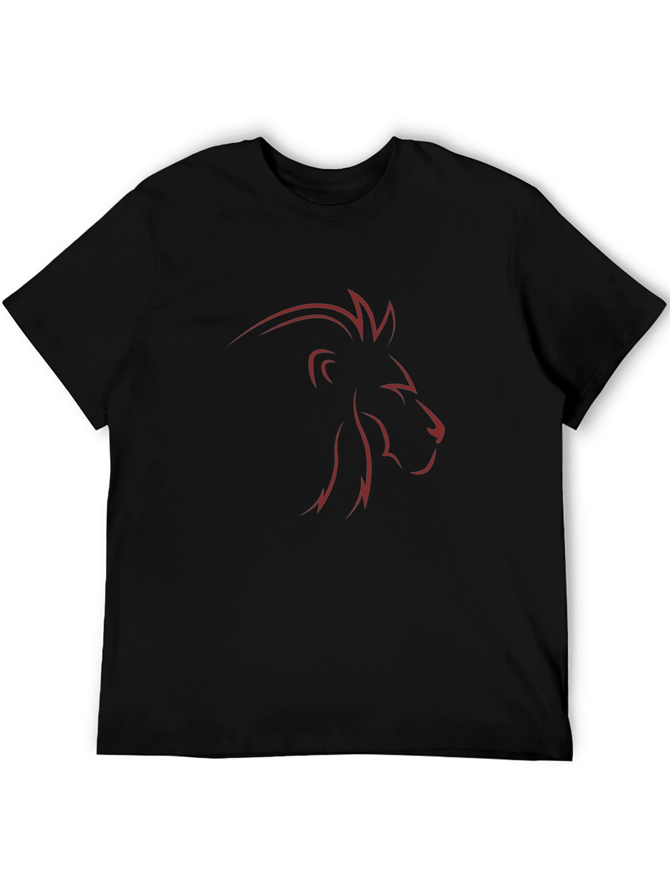Lion Outline Graphic Tee - Black