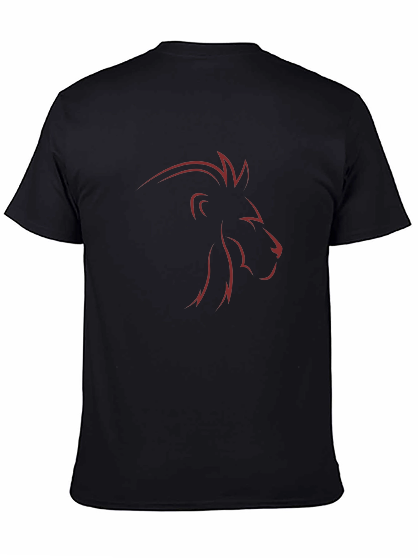 Lion Outline Graphic Tee - Black