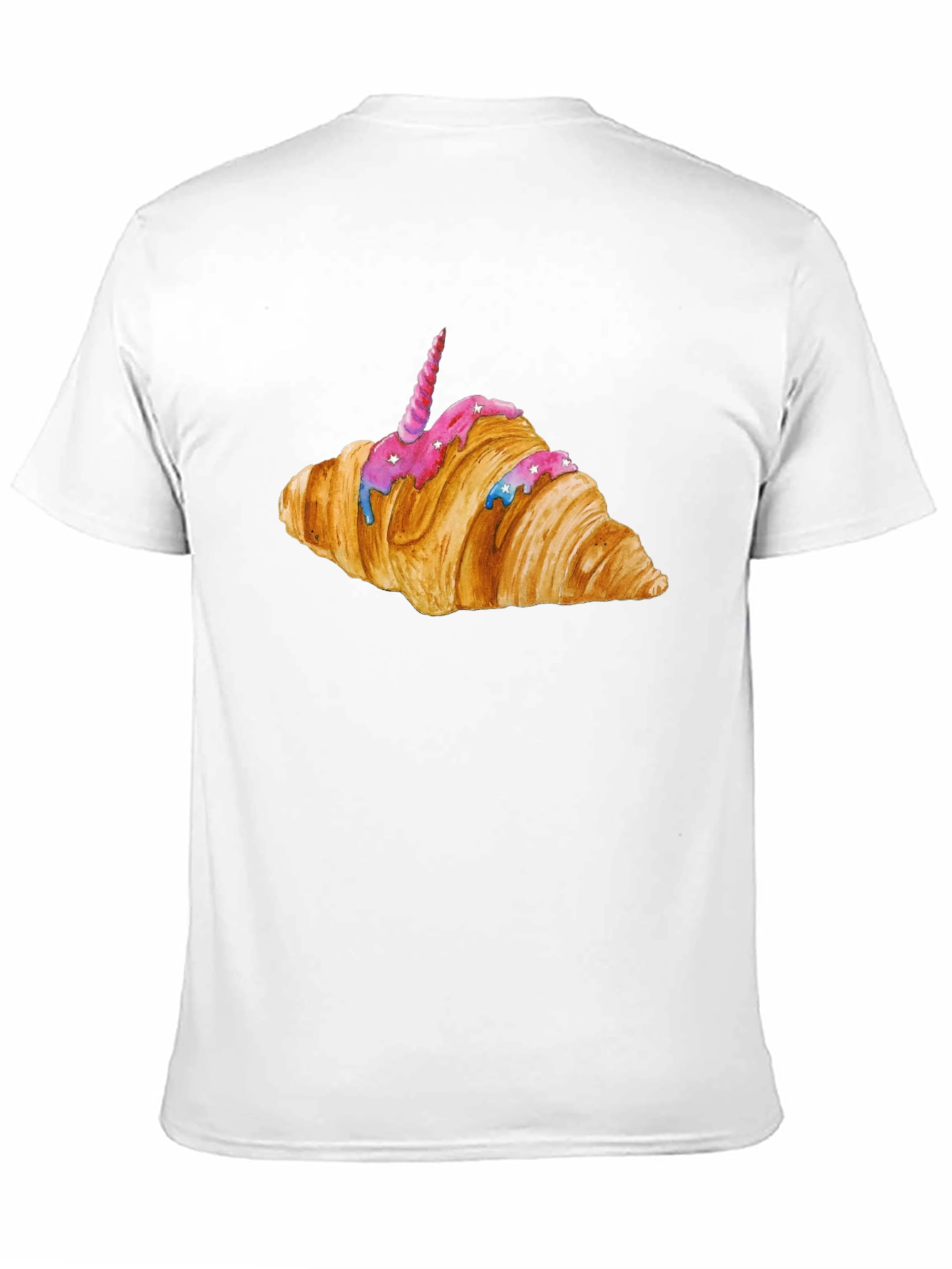 Unicorn Croissant Graphic T-Shirt - Black