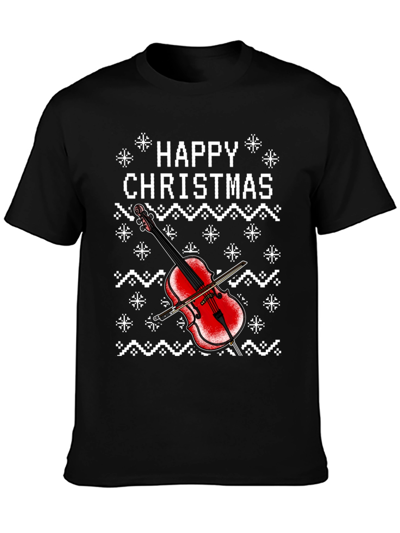 Happy Christmas Cello Holiday T-Shirt