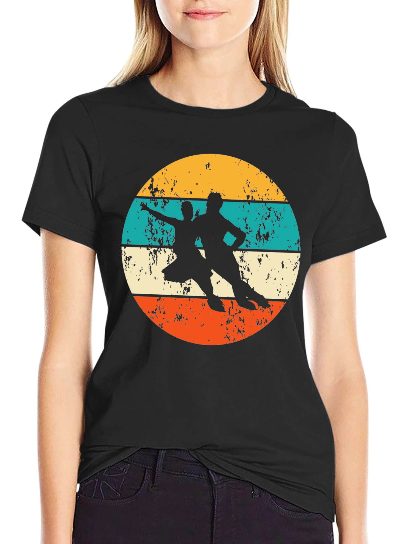 Retro Roller Skating Silhouette T-Shirt