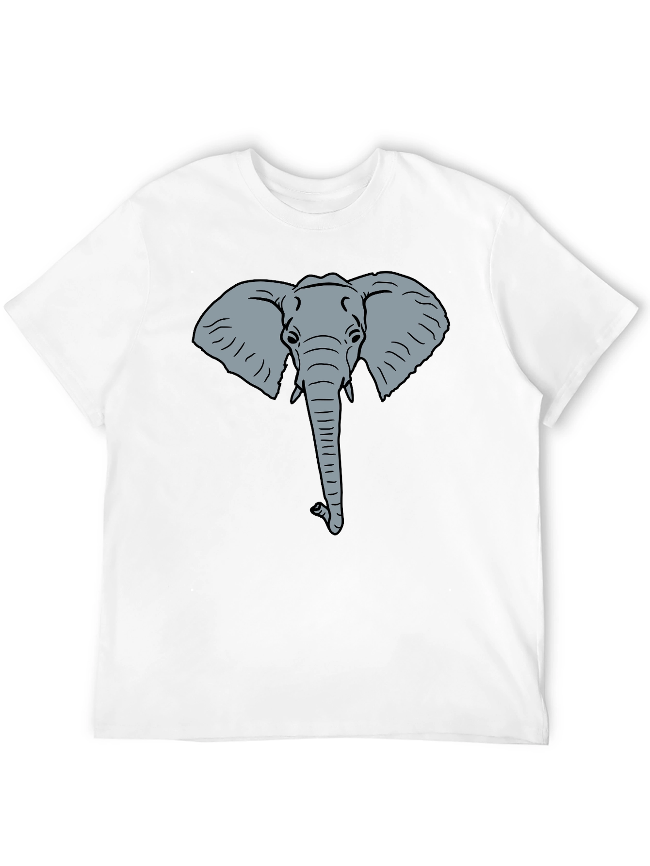 Elephant Graphic Tee - Black Cotton T-Shirt