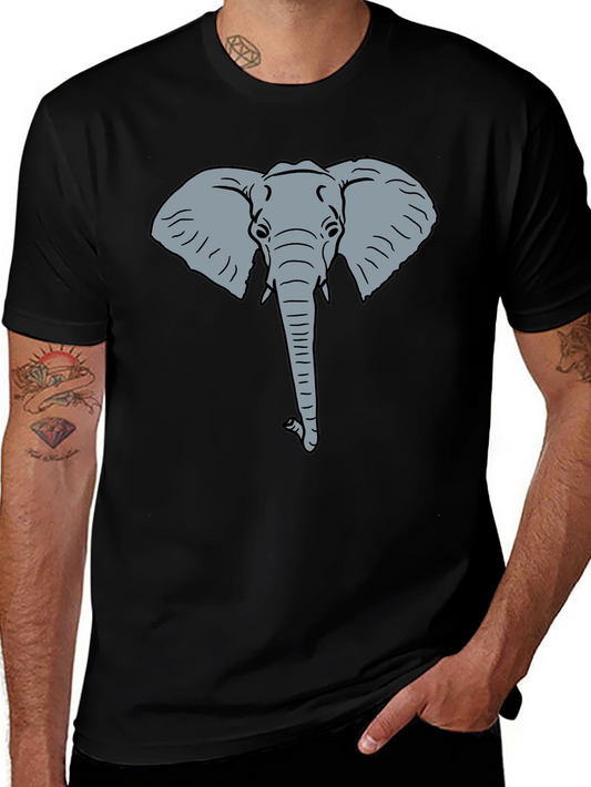 Elephant Graphic Tee - Black Cotton T-Shirt