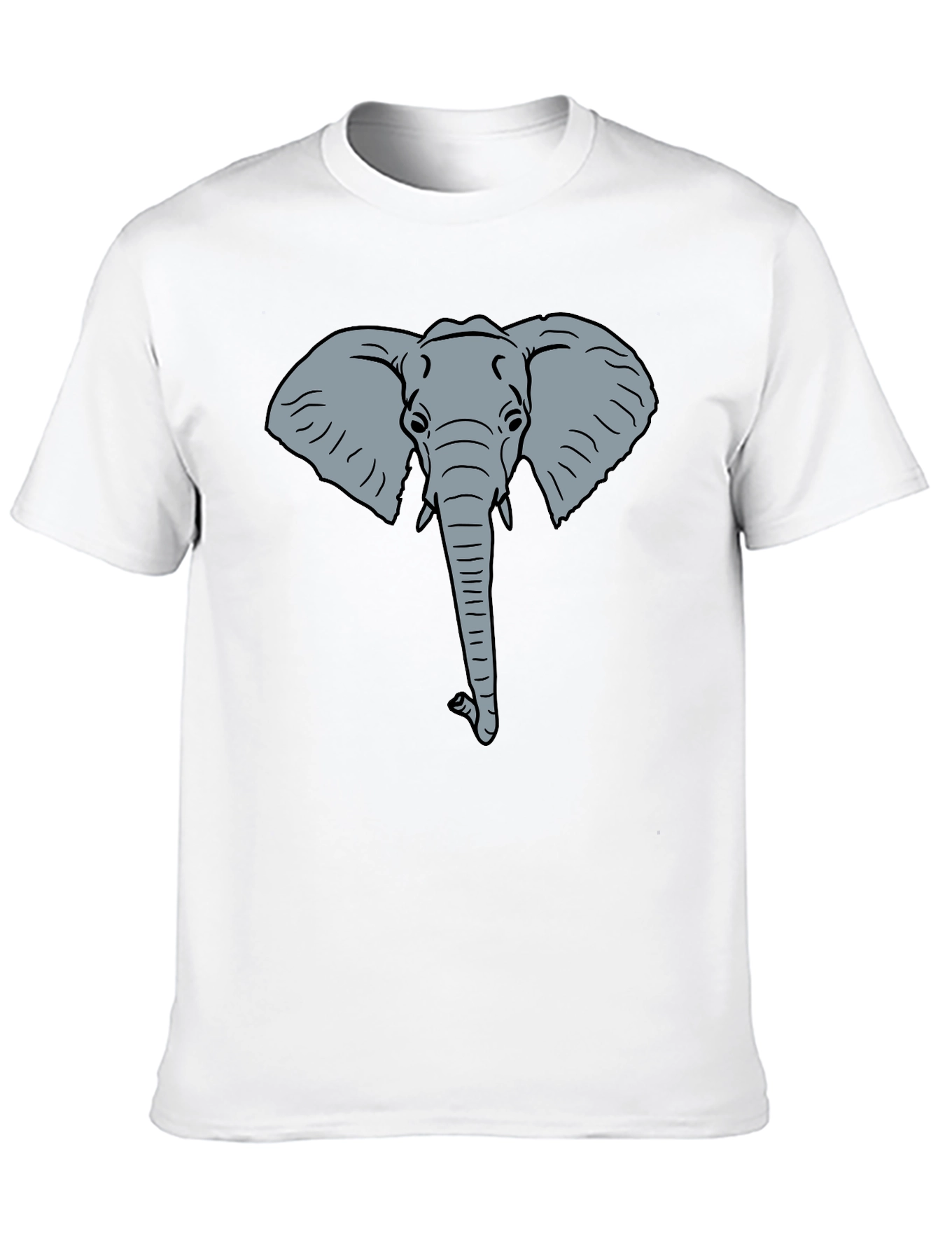 Elephant Graphic Tee - Black Cotton T-Shirt