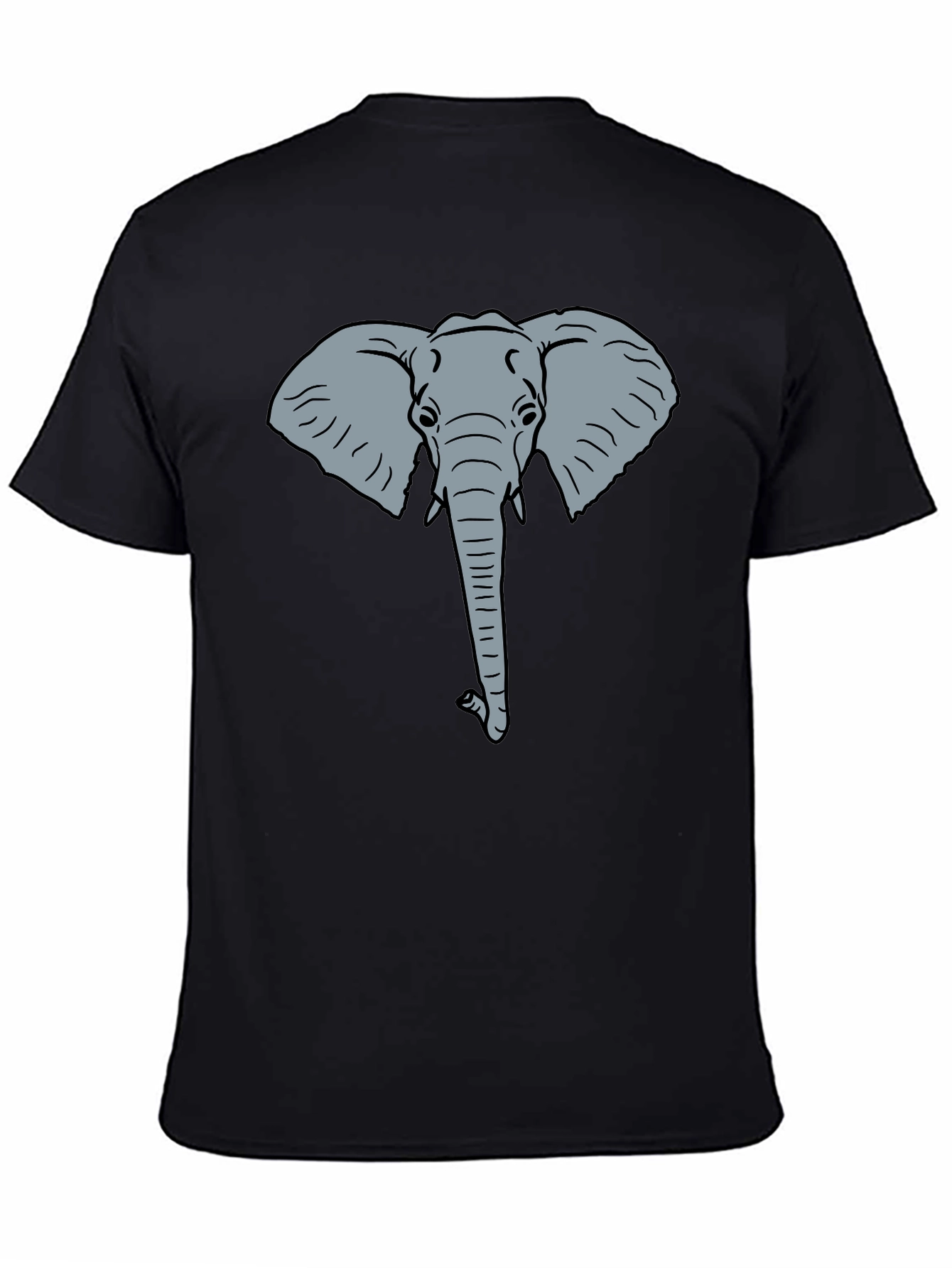 Elephant Graphic Tee - Black Cotton T-Shirt