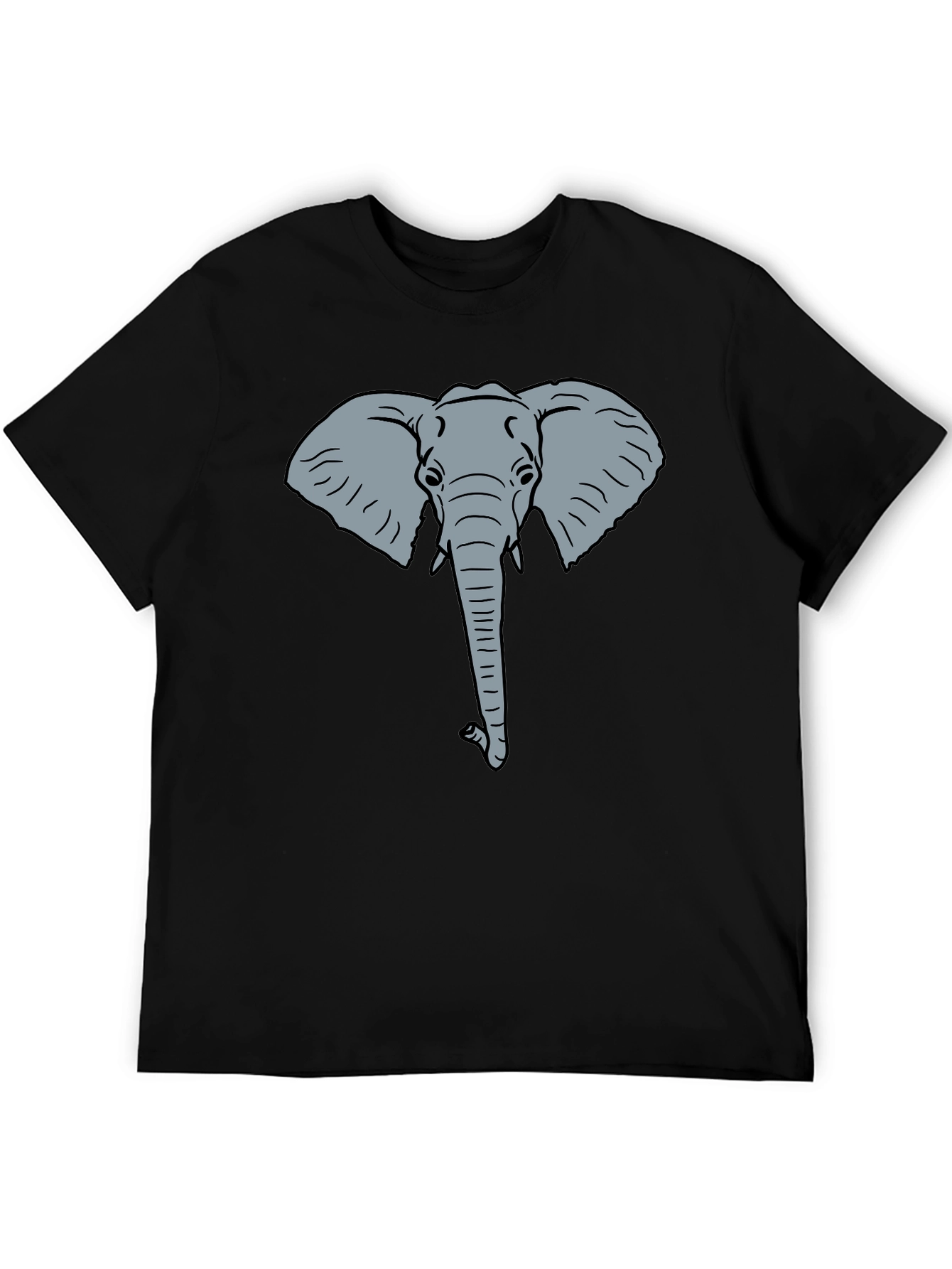 Elephant Graphic Tee - Black Cotton T-Shirt