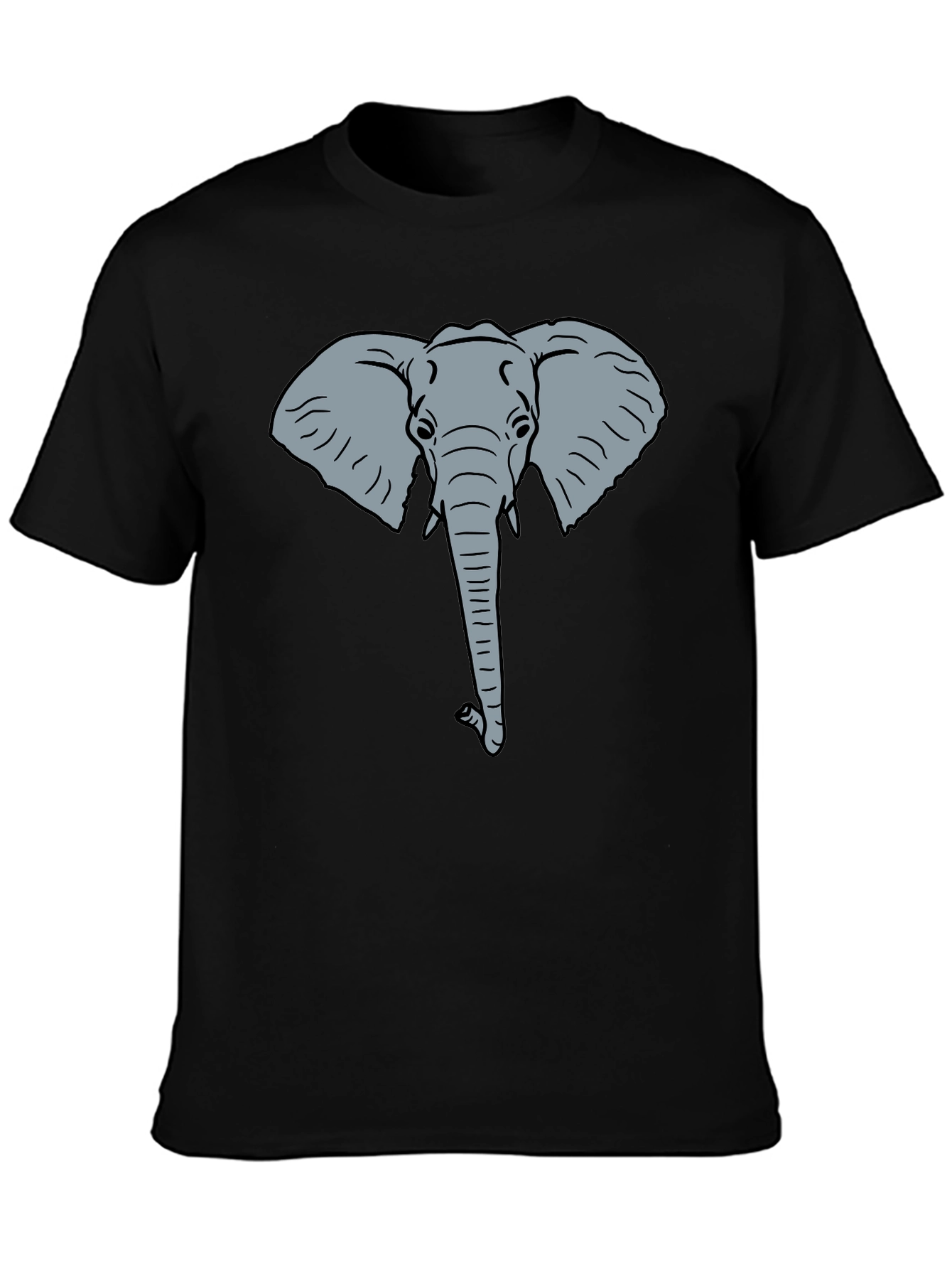 Elephant Graphic Tee - Black Cotton T-Shirt