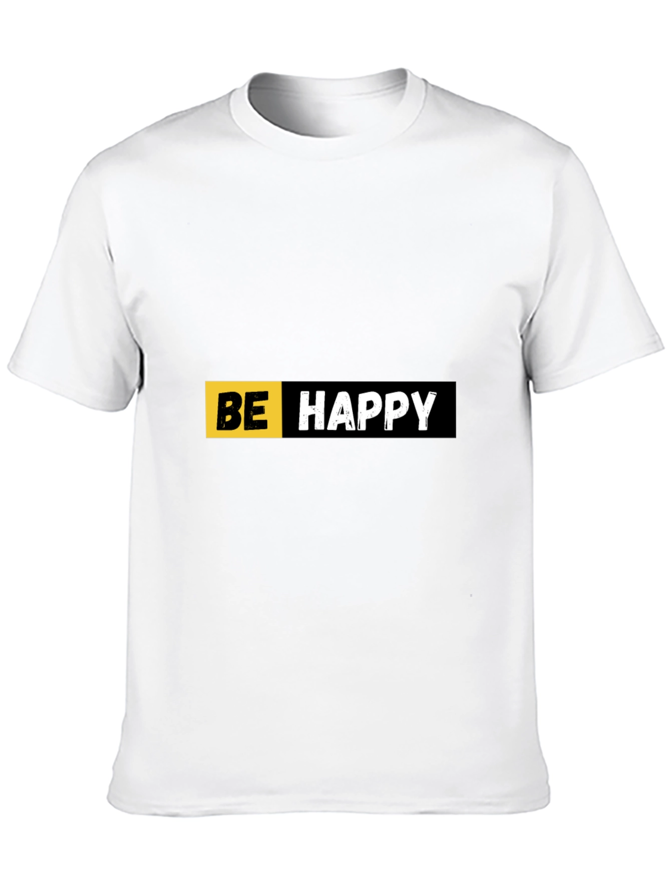 Be Happy Graphic Print Black T-Shirt
