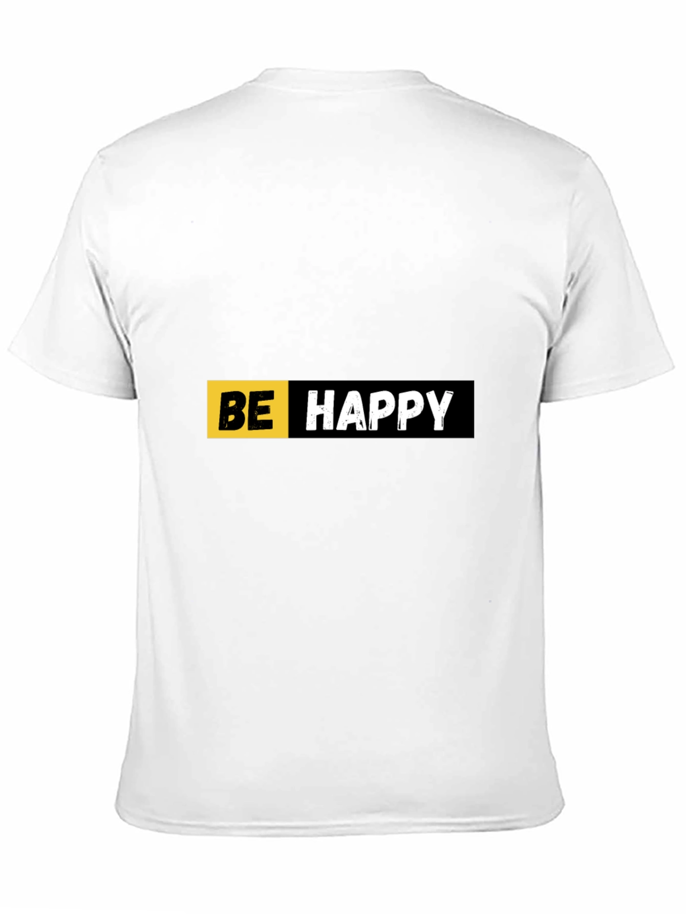 Be Happy Graphic Print Black T-Shirt