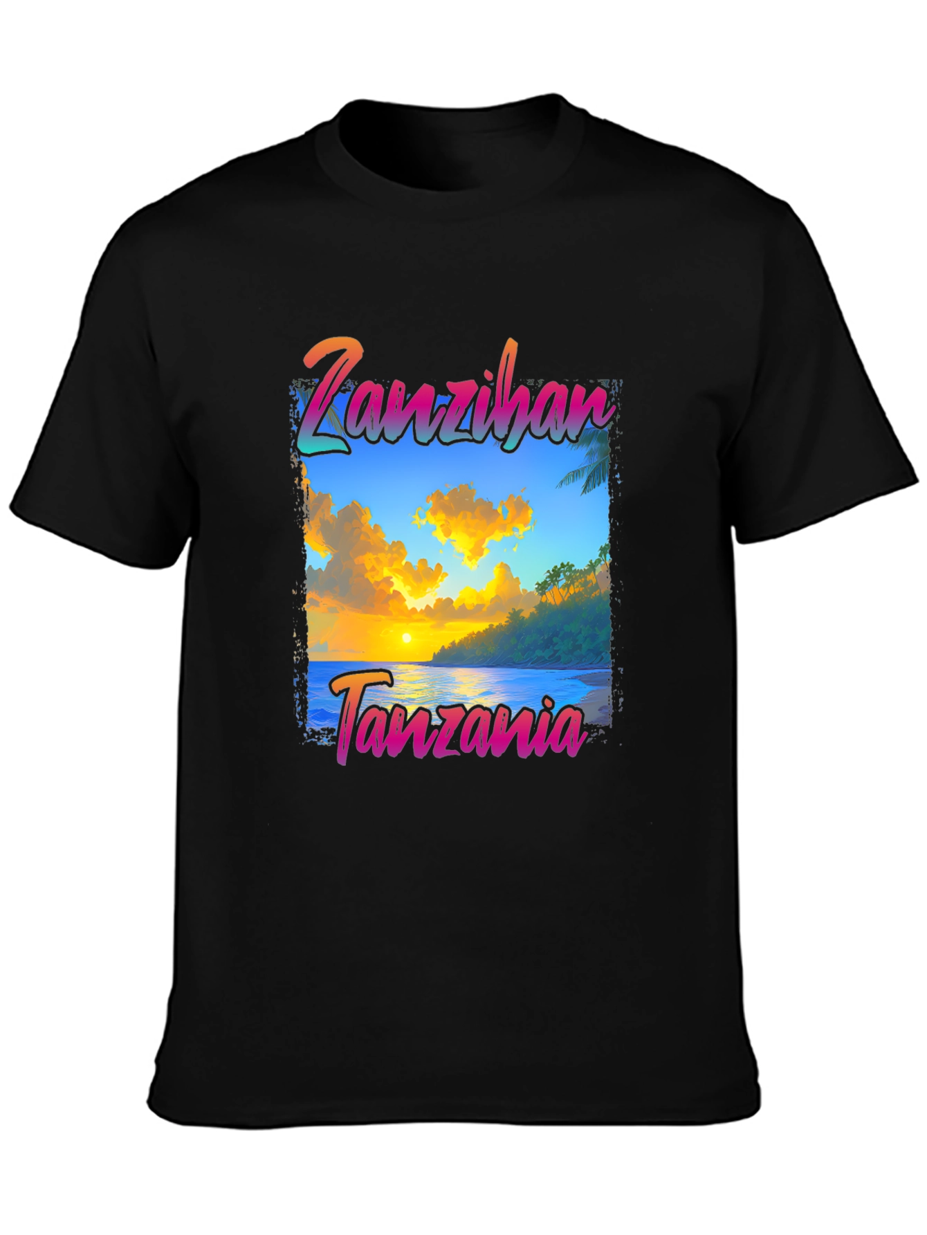 Zanzibar Tanzania T-Shirt - Beach Sunset Design