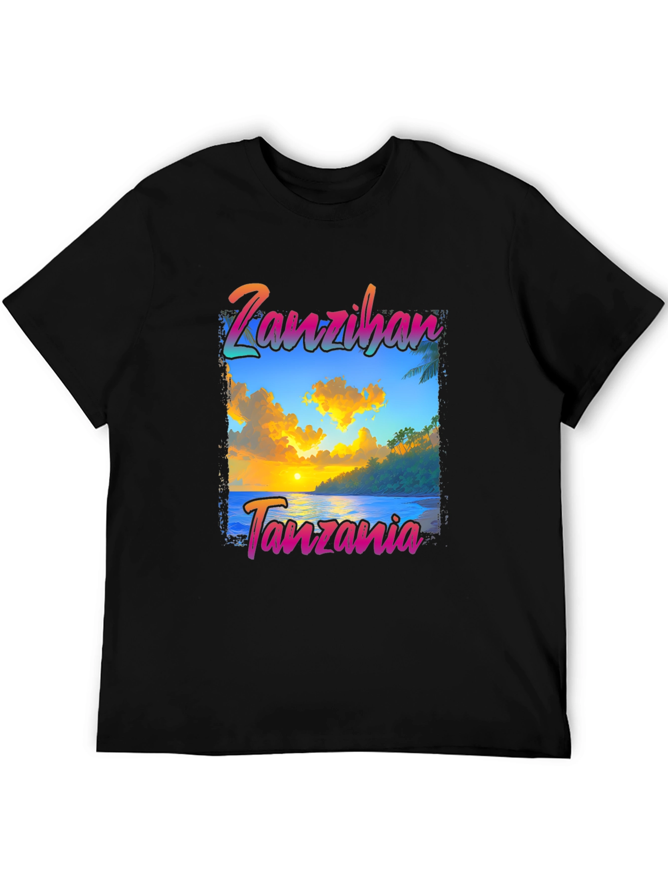 Zanzibar Tanzania T-Shirt - Beach Sunset Design