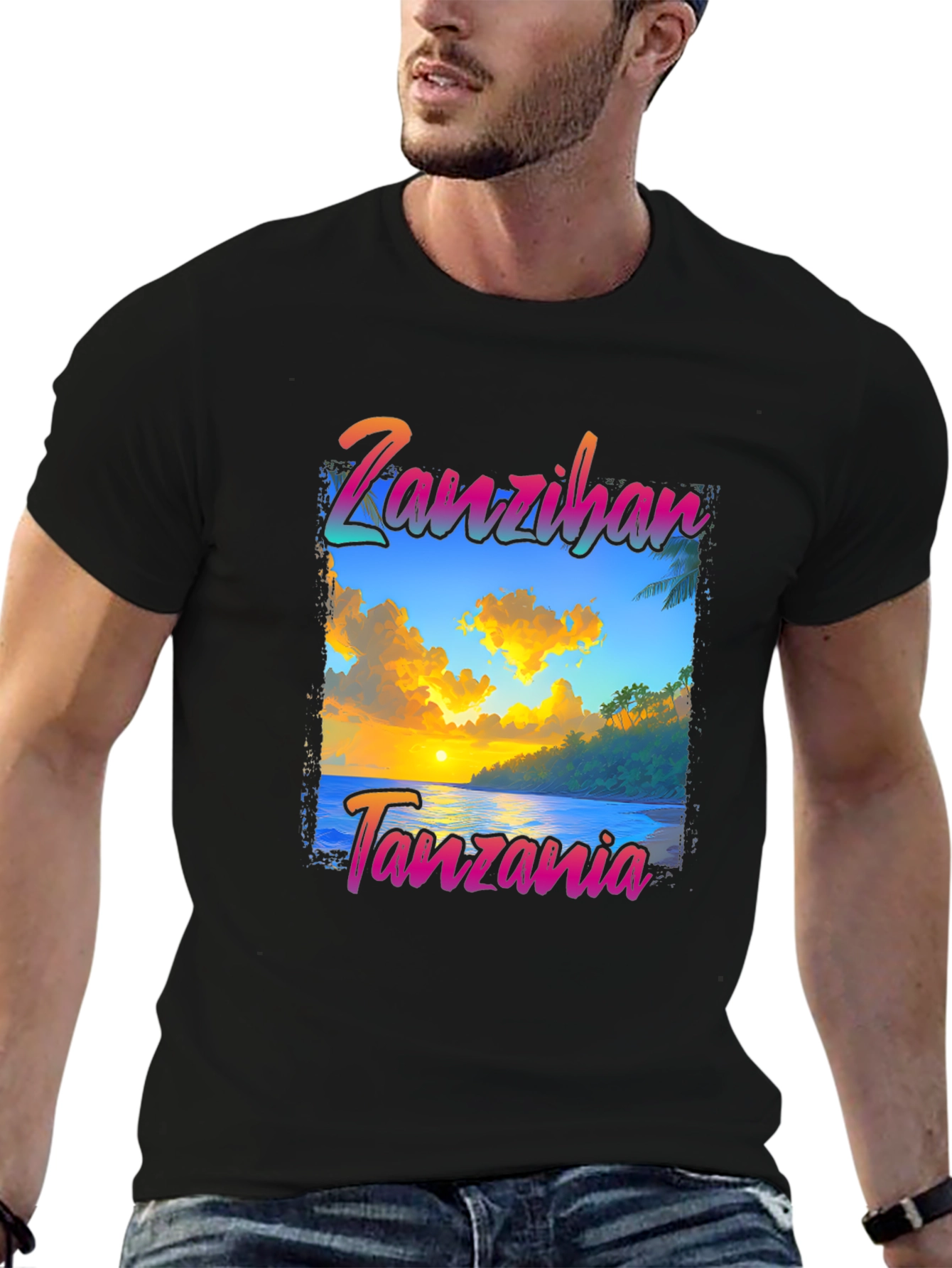 Zanzibar Tanzania T-Shirt - Beach Sunset Design