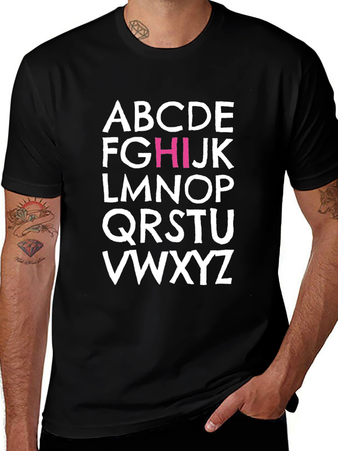 Alphabet T-Shirt - Trendy Graphic Tee