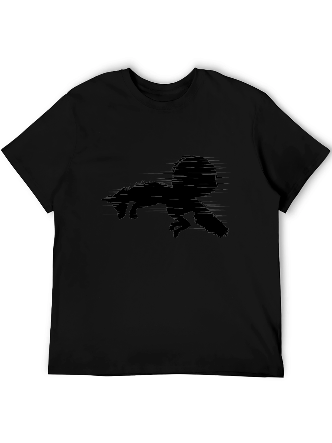 Black Fox Silhouette Mens Tee - Stylish Graphic T-Shirt