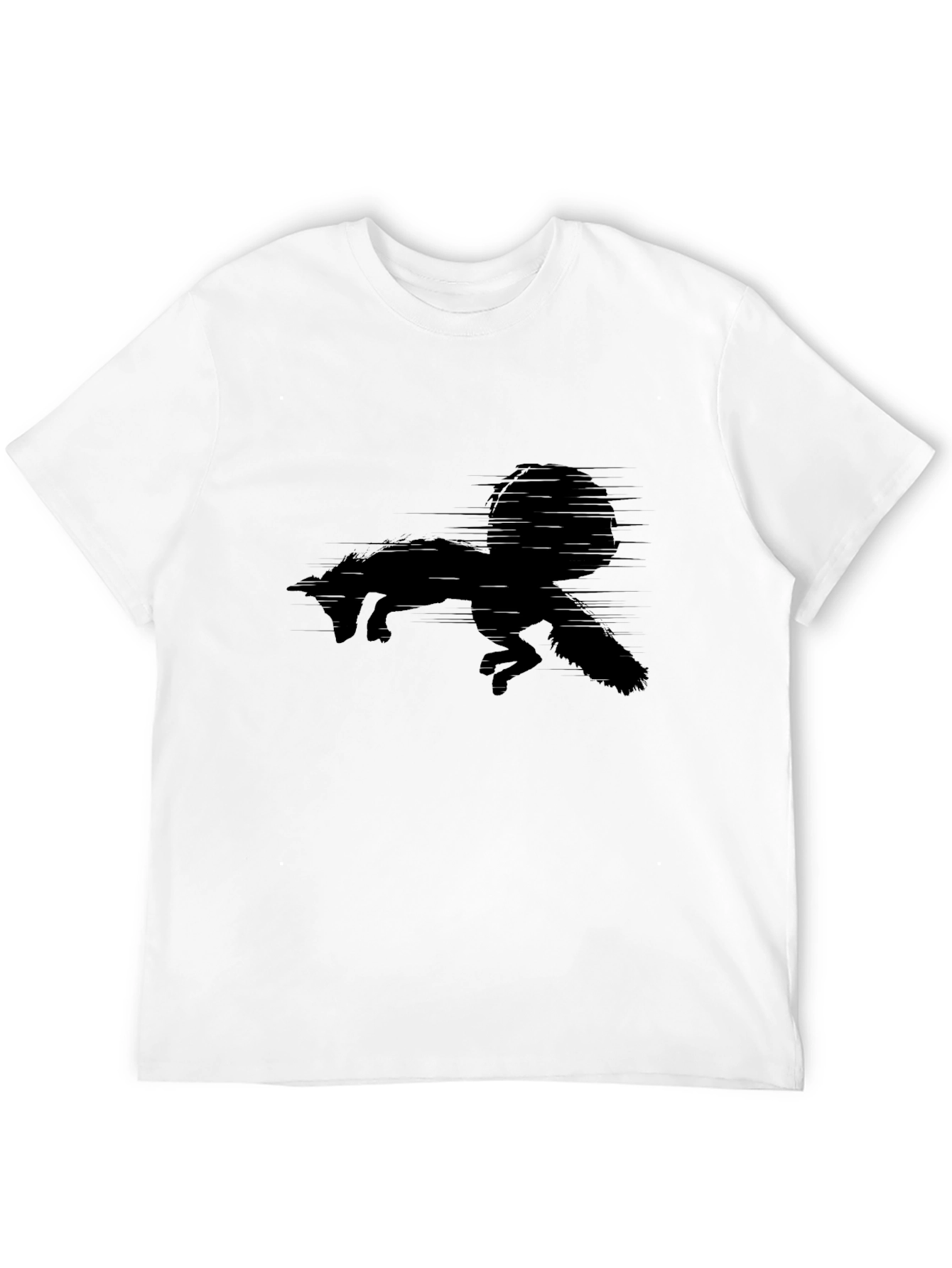 Black Fox Silhouette Mens Tee - Stylish Graphic T-Shirt