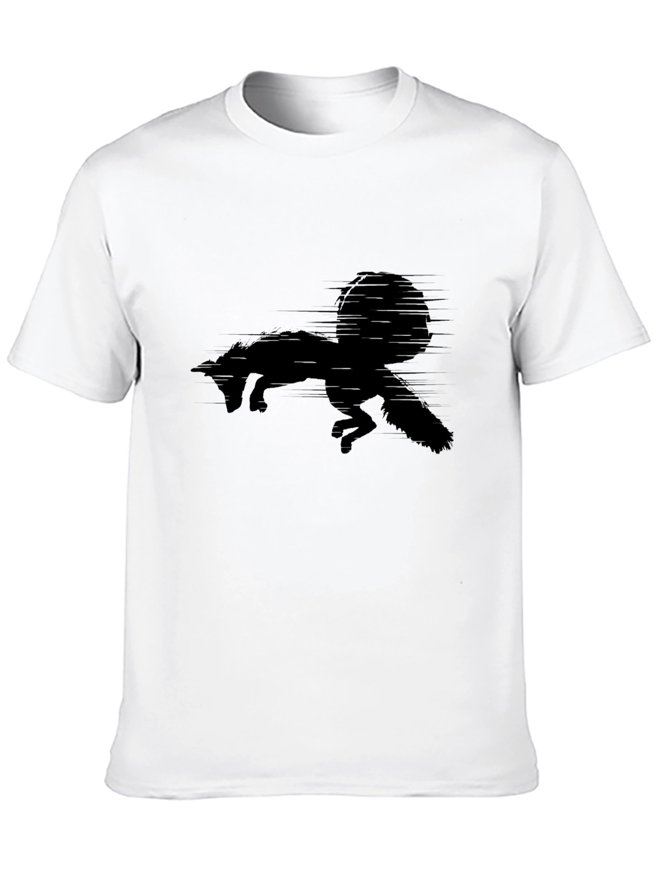 Black Fox Silhouette Mens Tee - Stylish Graphic T-Shirt