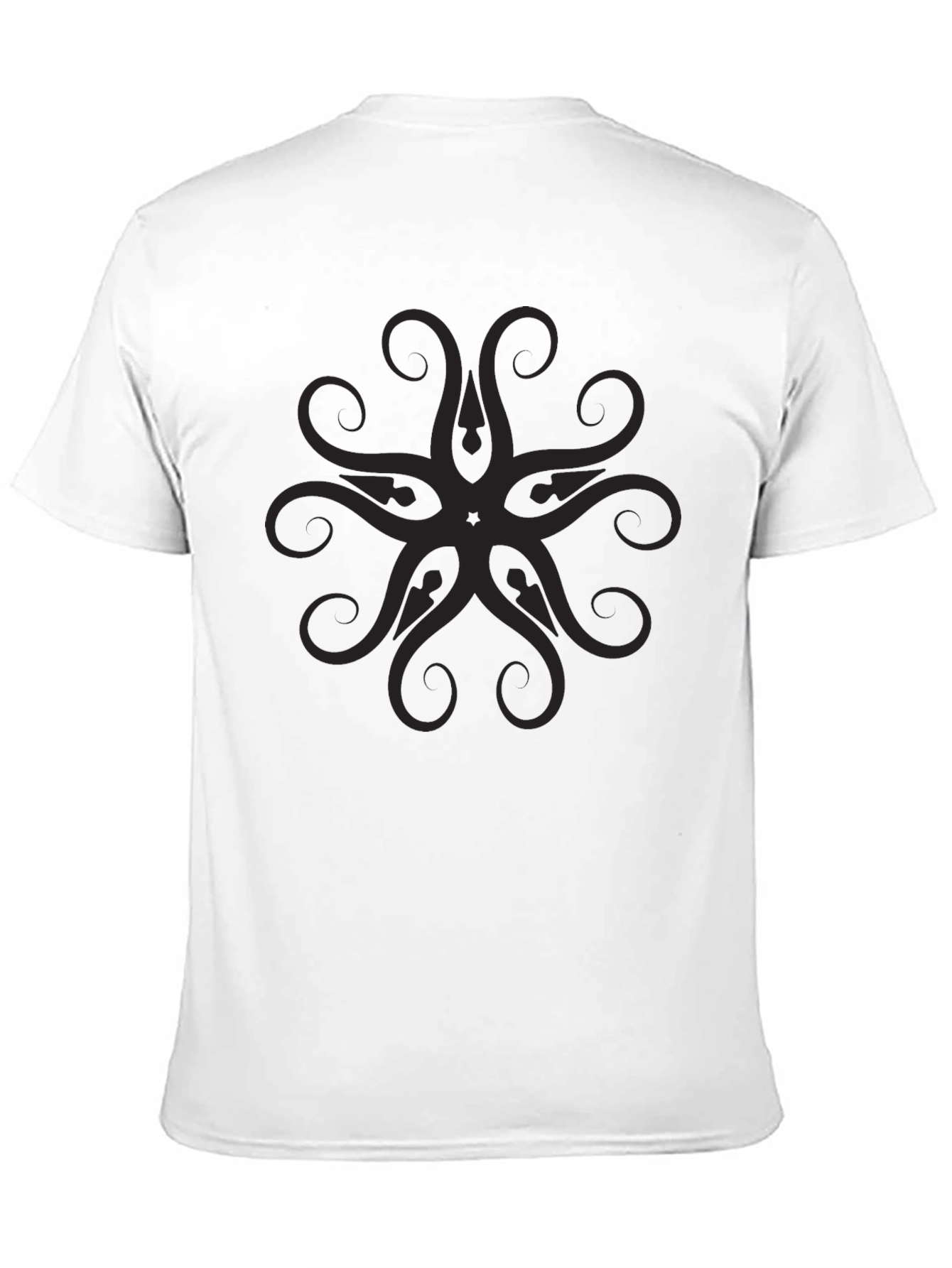 Mens Black Graphic Tee - Abstract Mandala Design