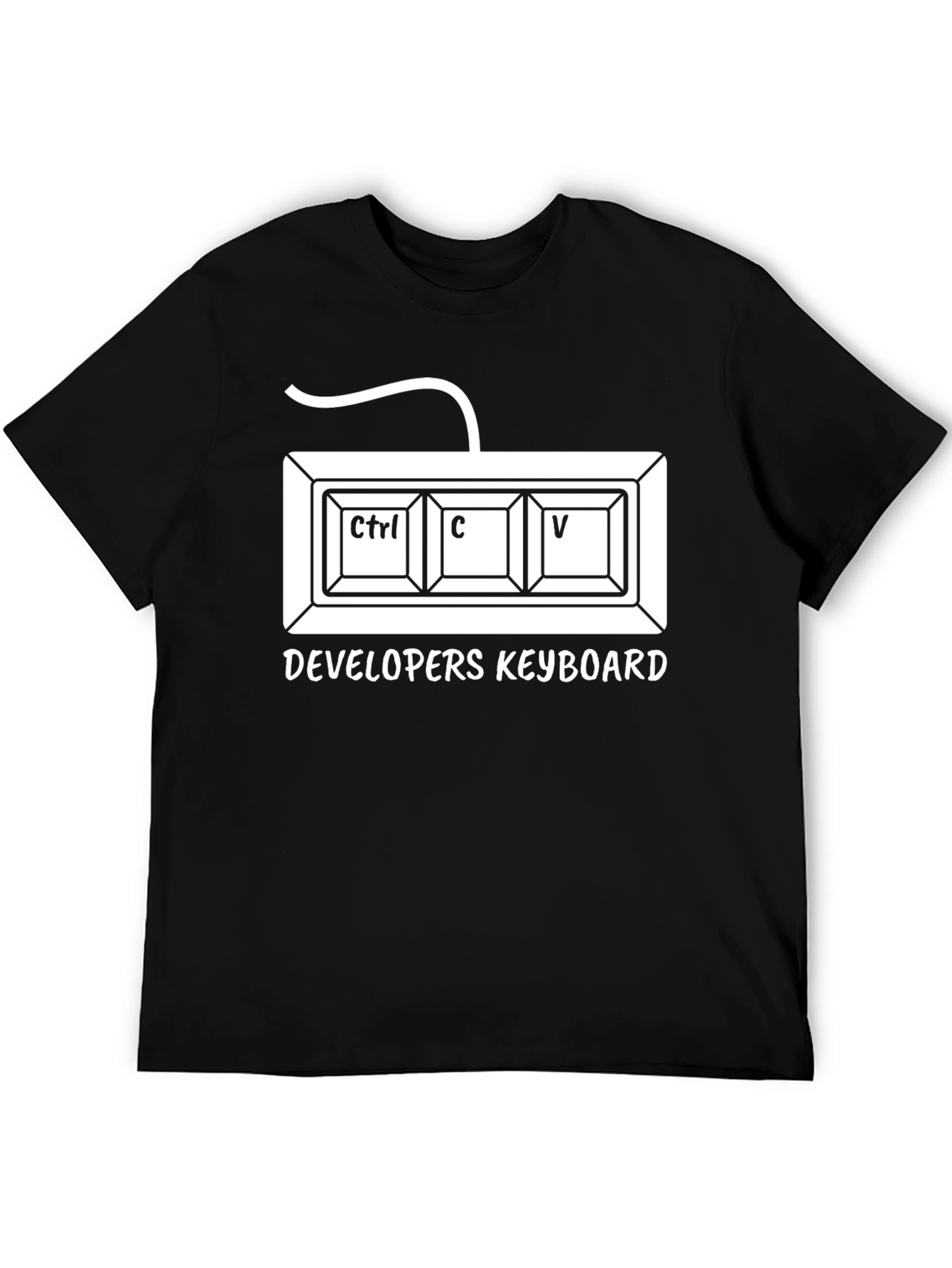 Developers Keyboard T-Shirt - Ctrl C V Programmer Tee