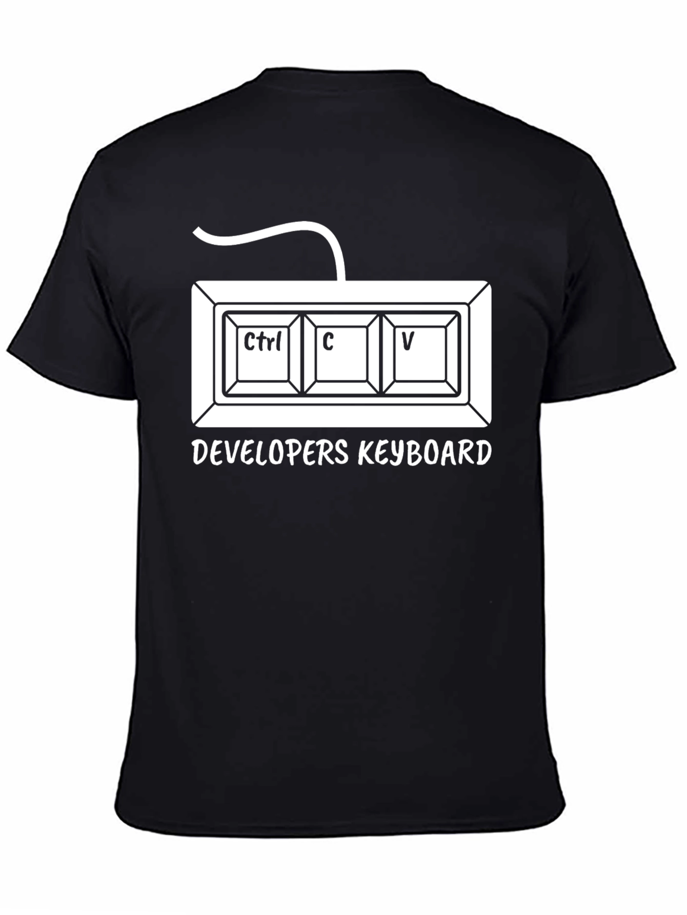 Developers Keyboard T-Shirt - Ctrl C V Programmer Tee