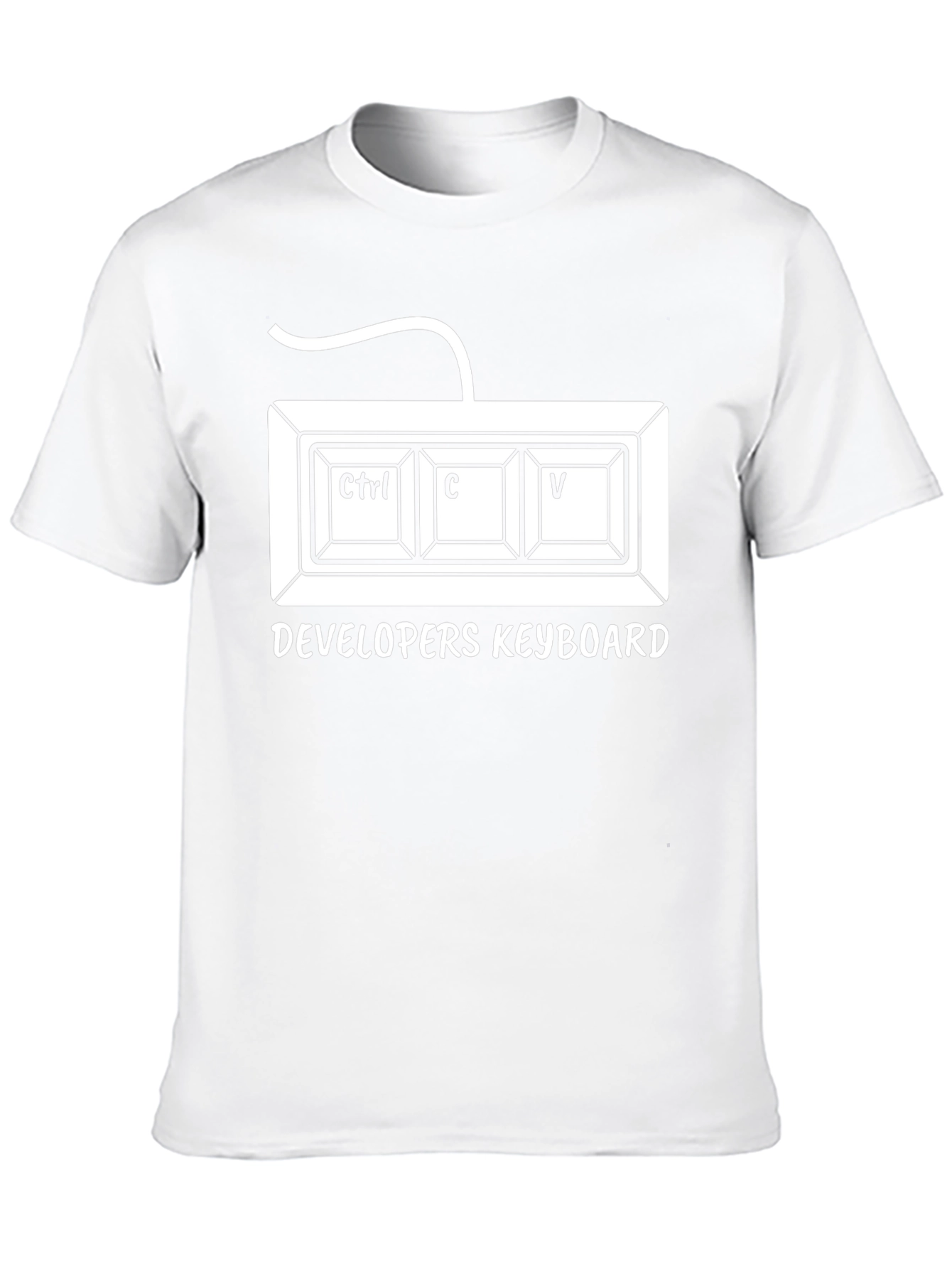Developers Keyboard T-Shirt - Ctrl C V Programmer Tee