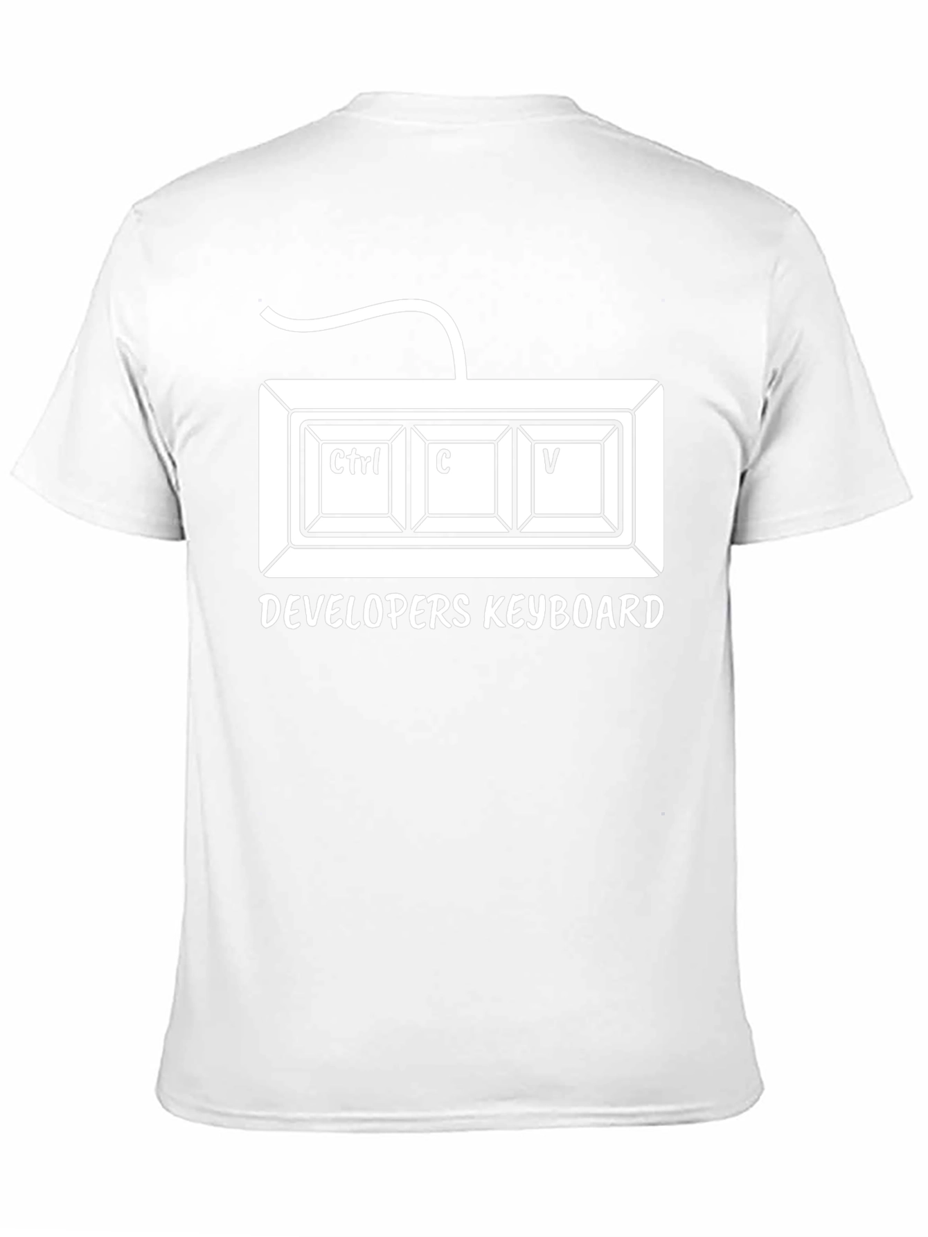 Developers Keyboard T-Shirt - Ctrl C V Programmer Tee