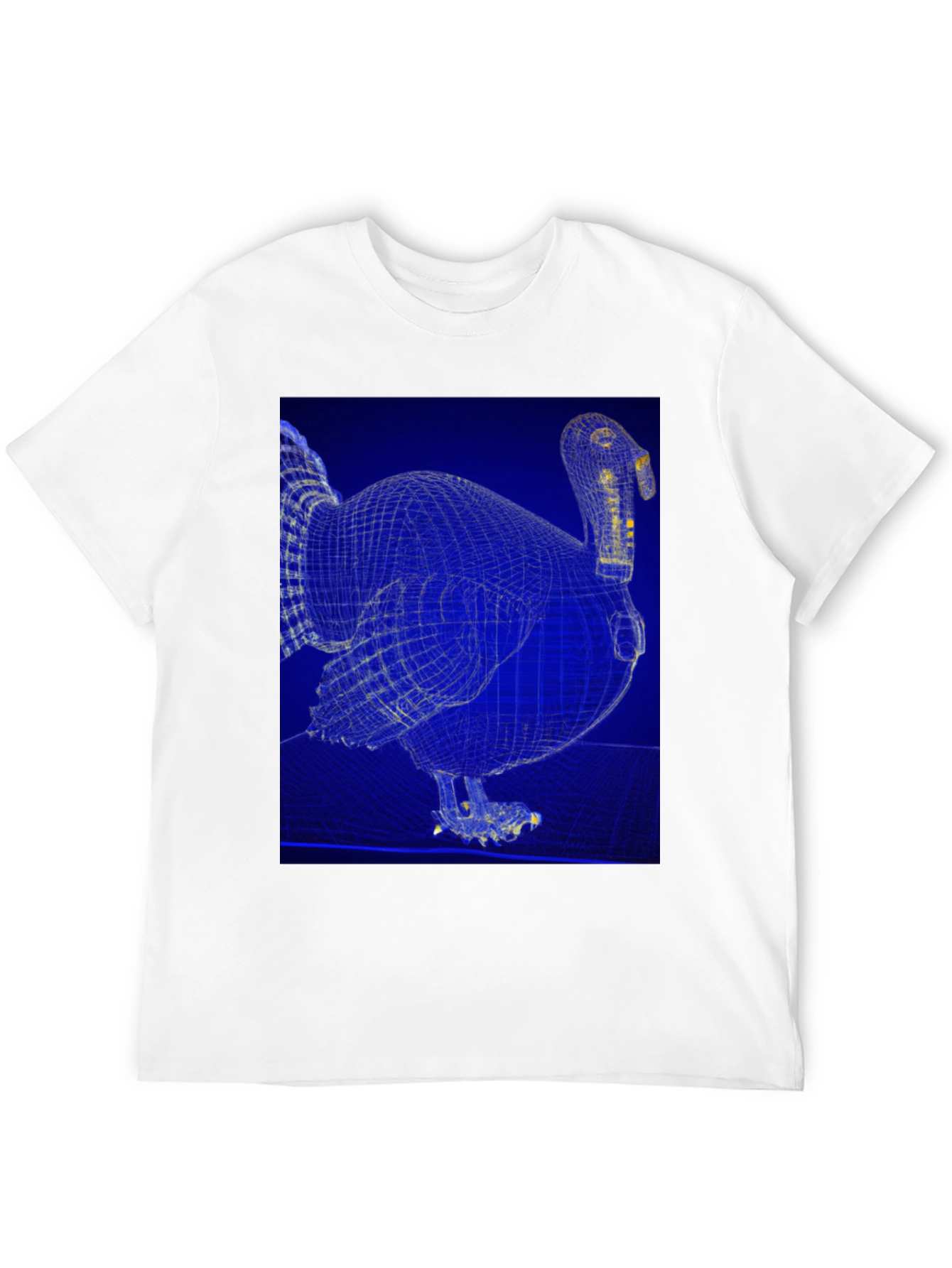 Wireframe Turkey Graphic Tee - Quirky Design